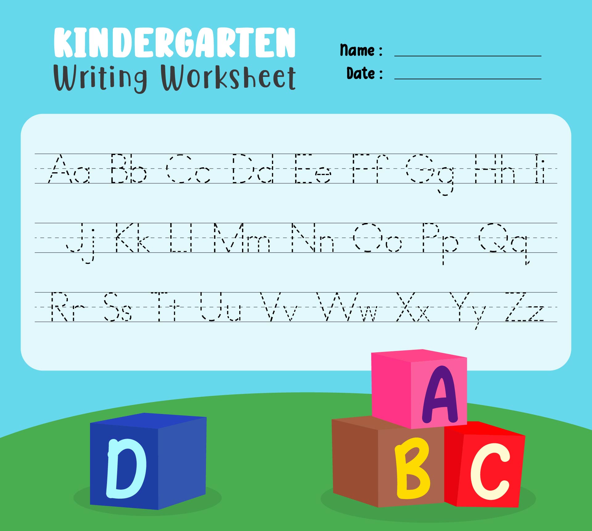 Kindergarten Tracing Letters Worksheets Printable