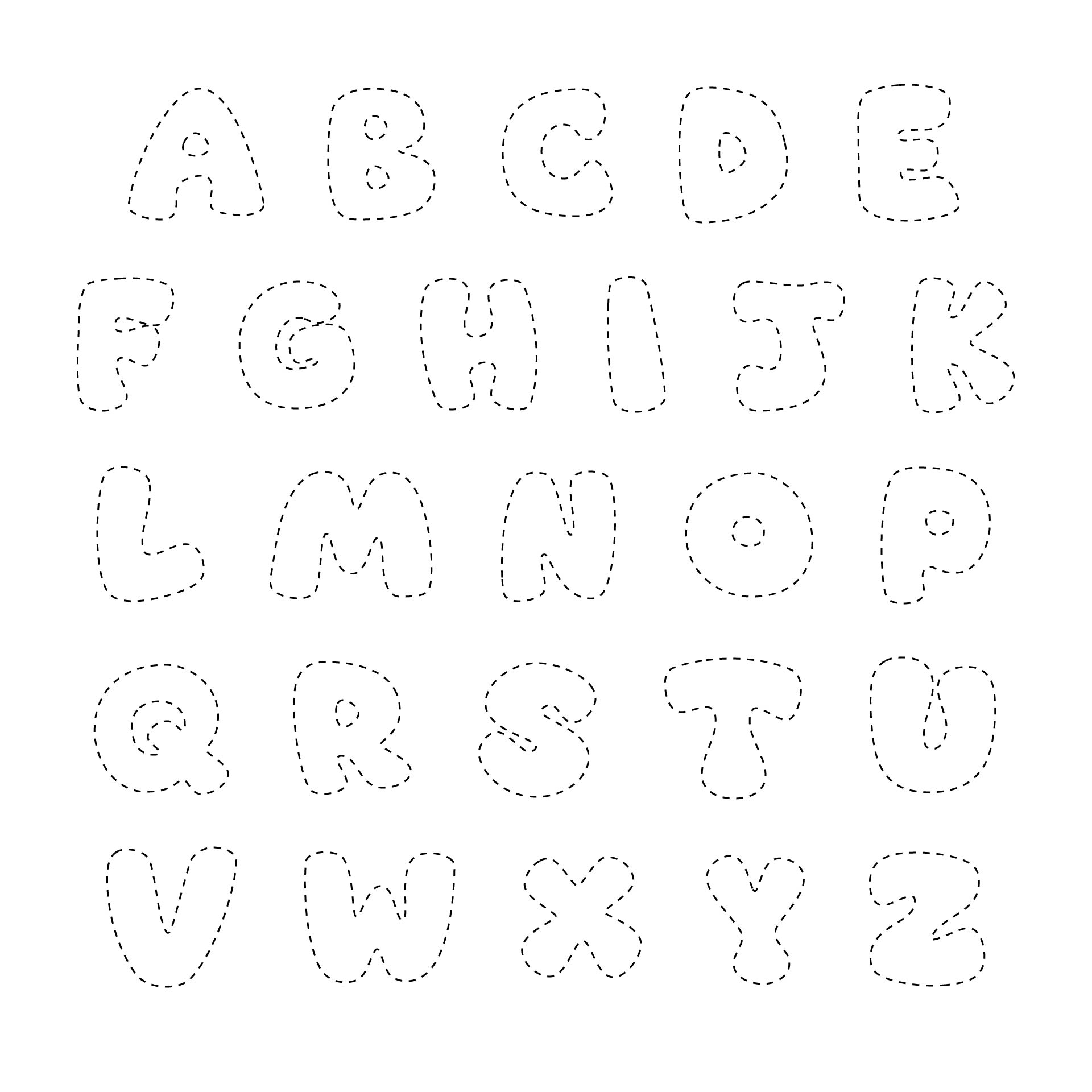 Printable 6 Inch Bubble Letters For Crafts