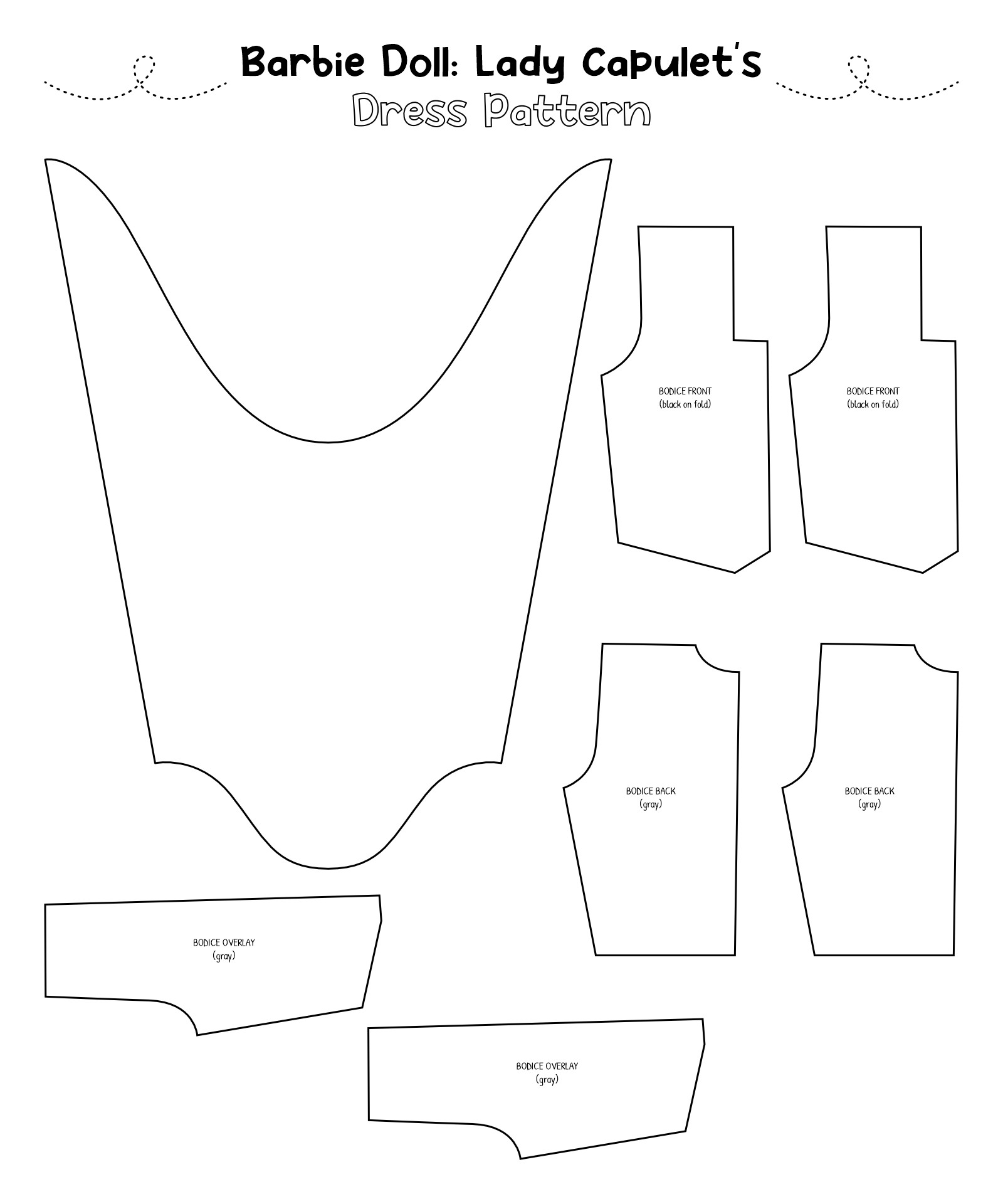Printable Barbie Clothes Patterns To Dress Up Your Fashion Doll