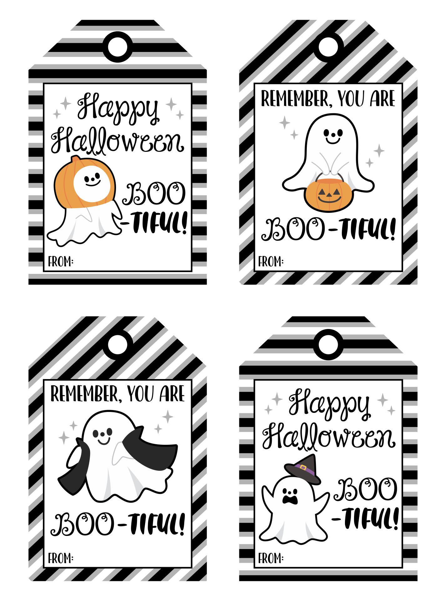 Printable Grey Hey BOOtiful Halloween Gift Tags