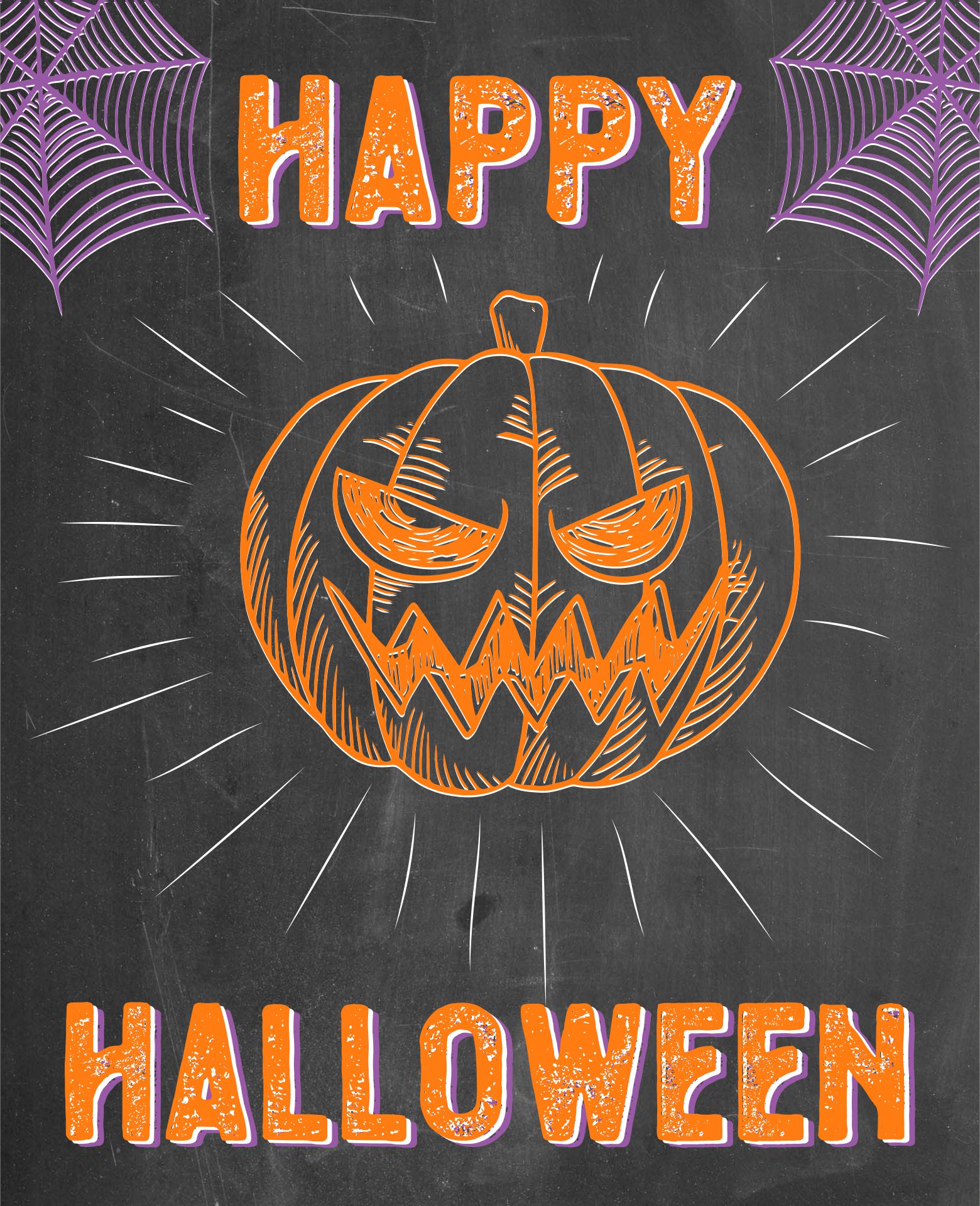 Printable Halloween Chalkboard Art Decoration