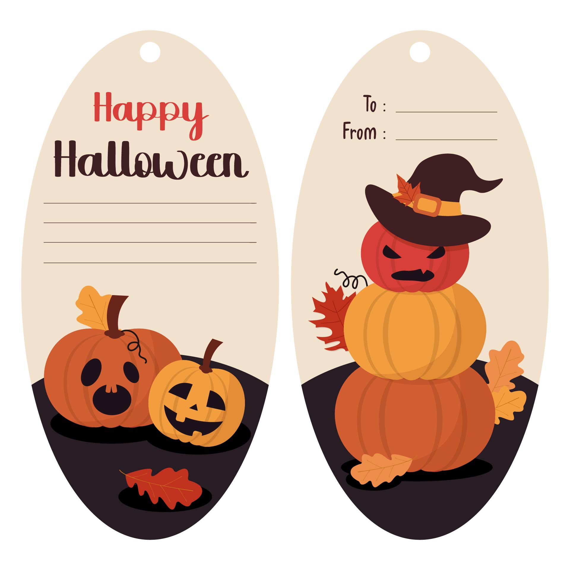 Printable Halloween Gift Tags Fall Decor