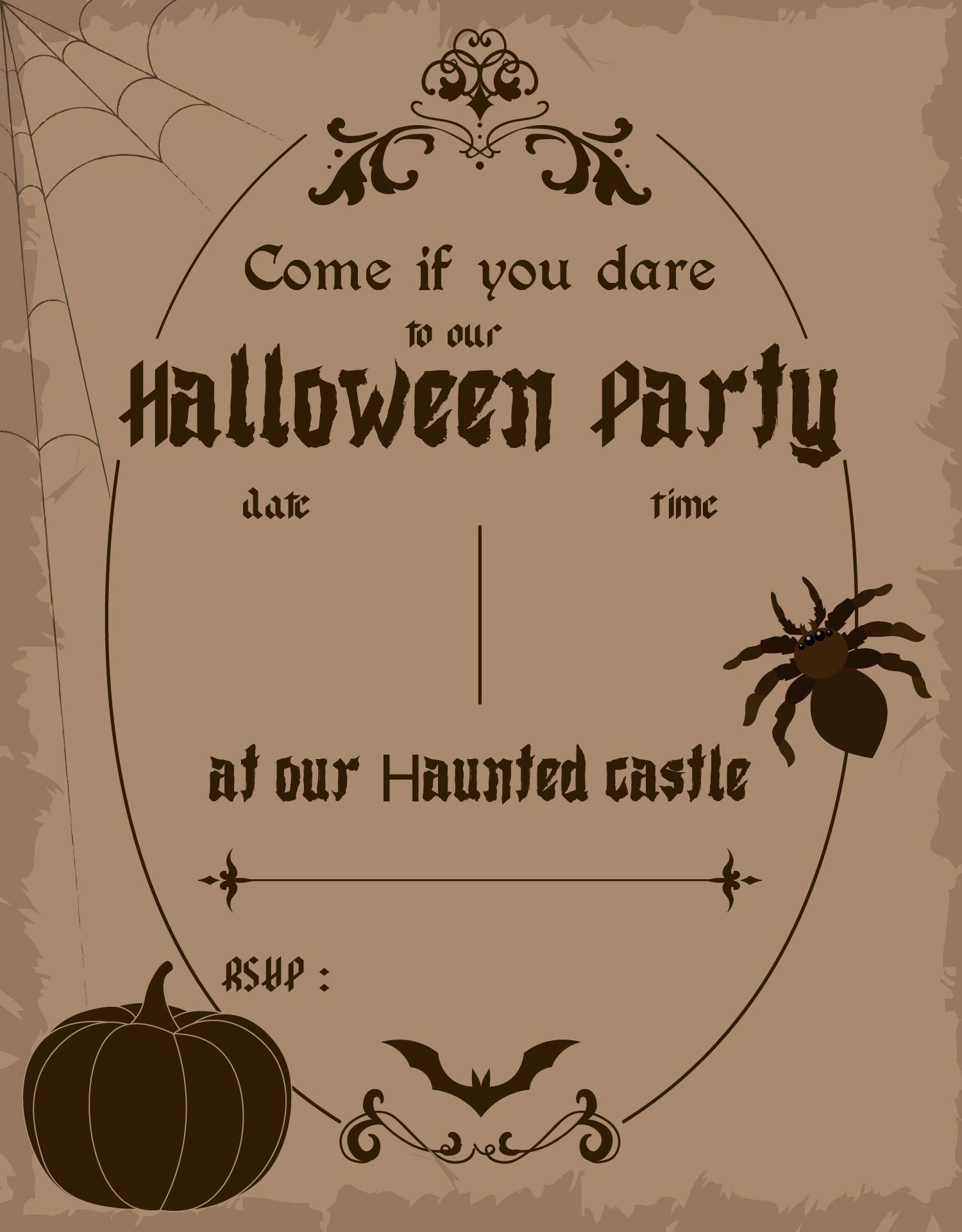 Printable Halloween Invitation Goth Party
