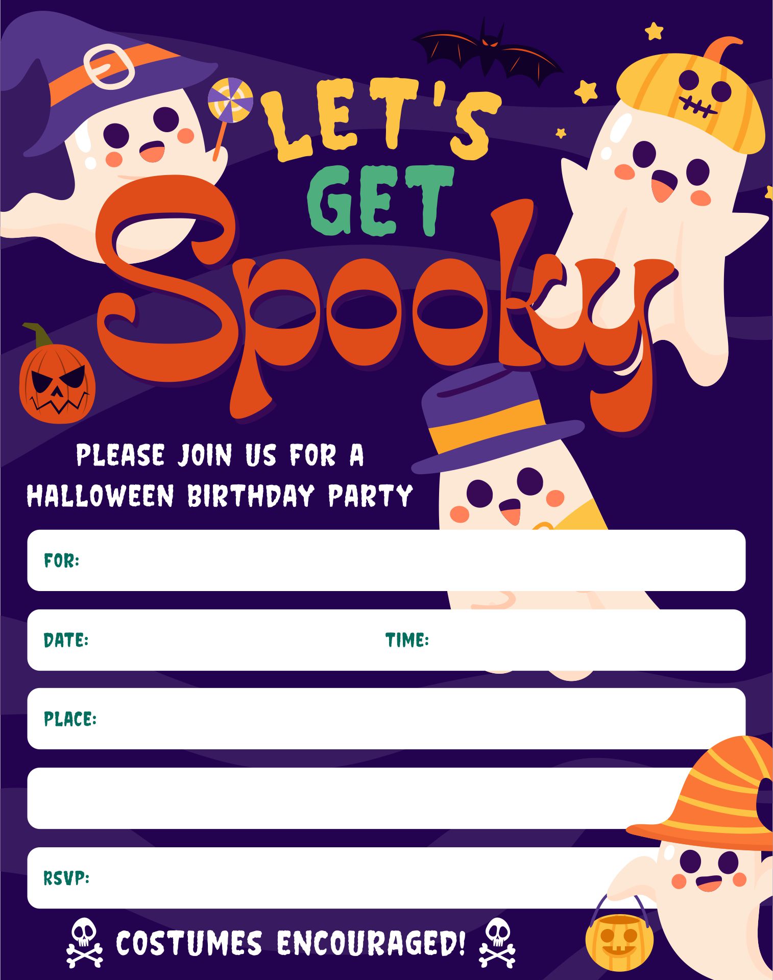 Printable Halloween Lets Get Spooky