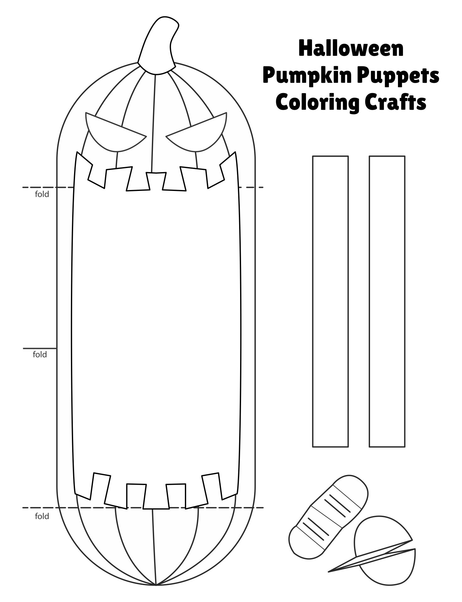 Printable Halloween Puppets Easy Coloring Crafts