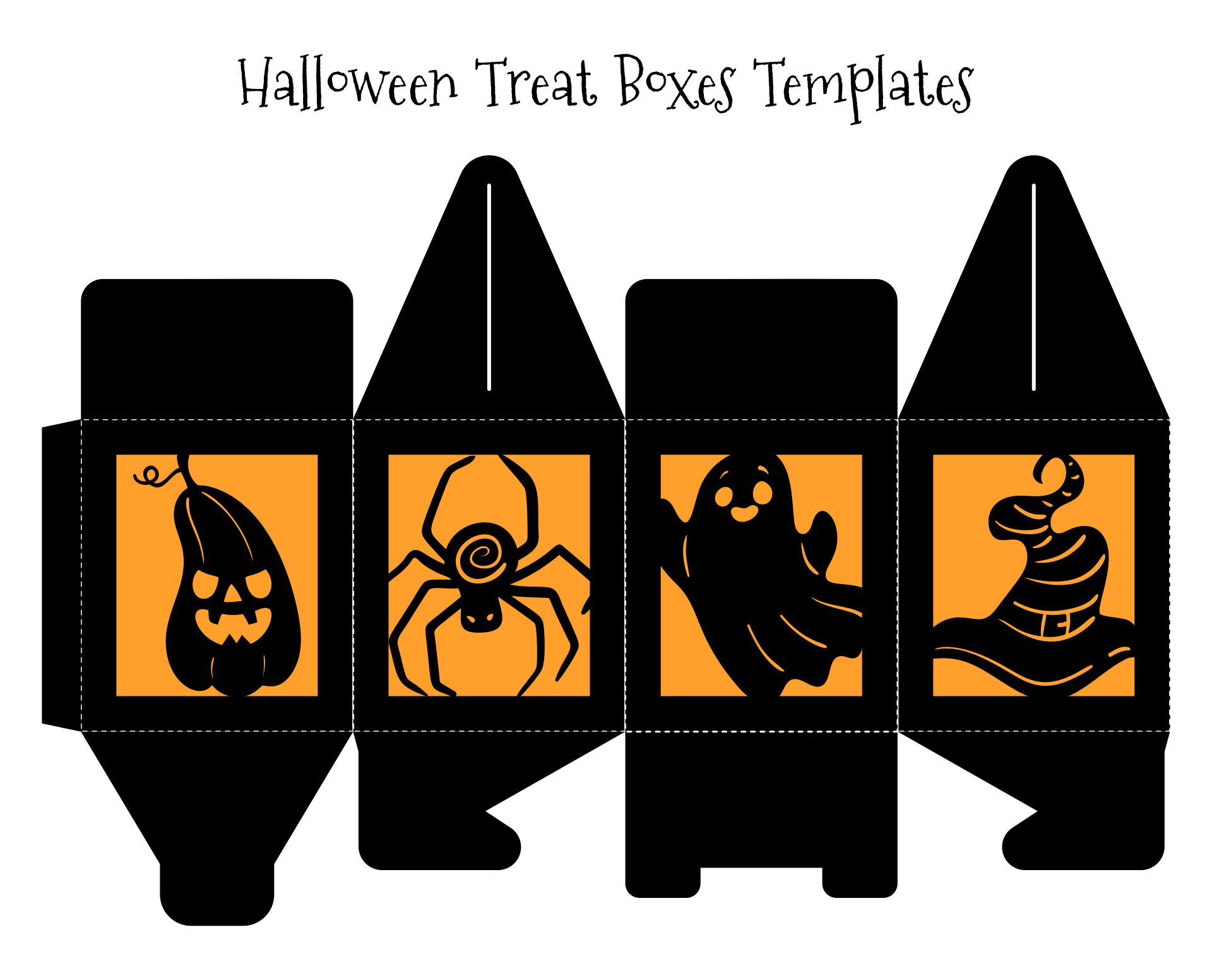 Printable Halloween Treat Boxes Templates