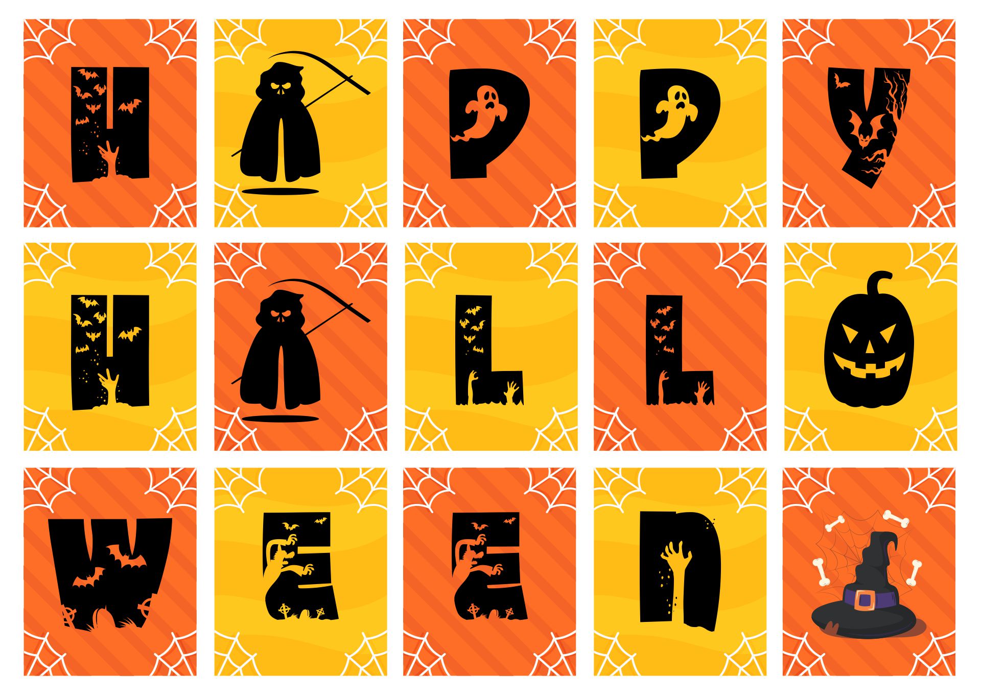 Printable Happy Halloween Template For Banner
