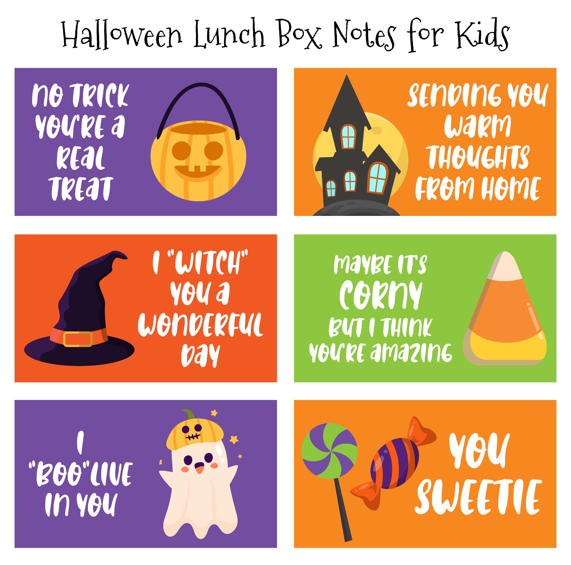 Printable Kids Halloween Lunch Box Card