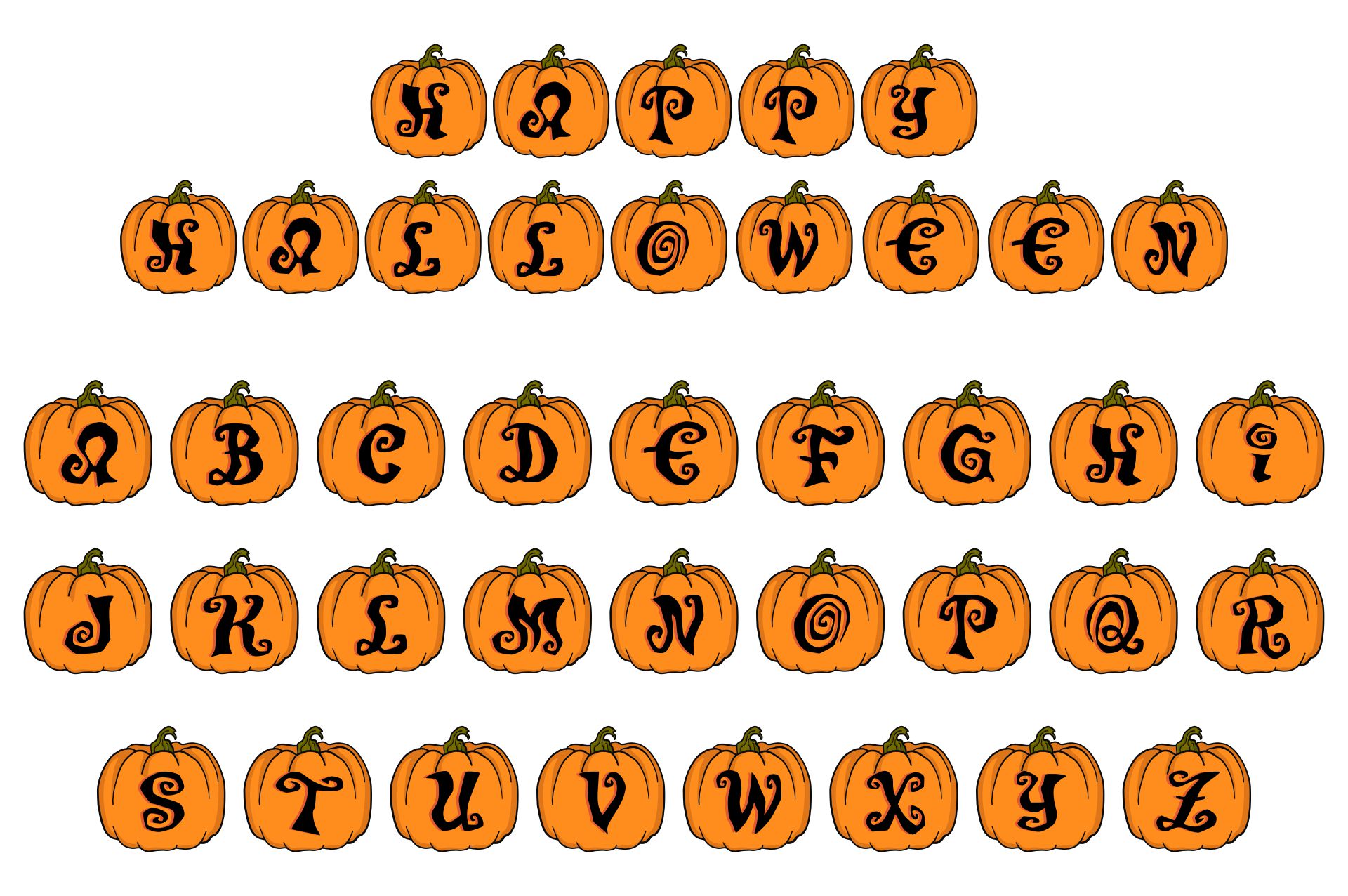 Printable Pumpkin Banner Decor A-Z