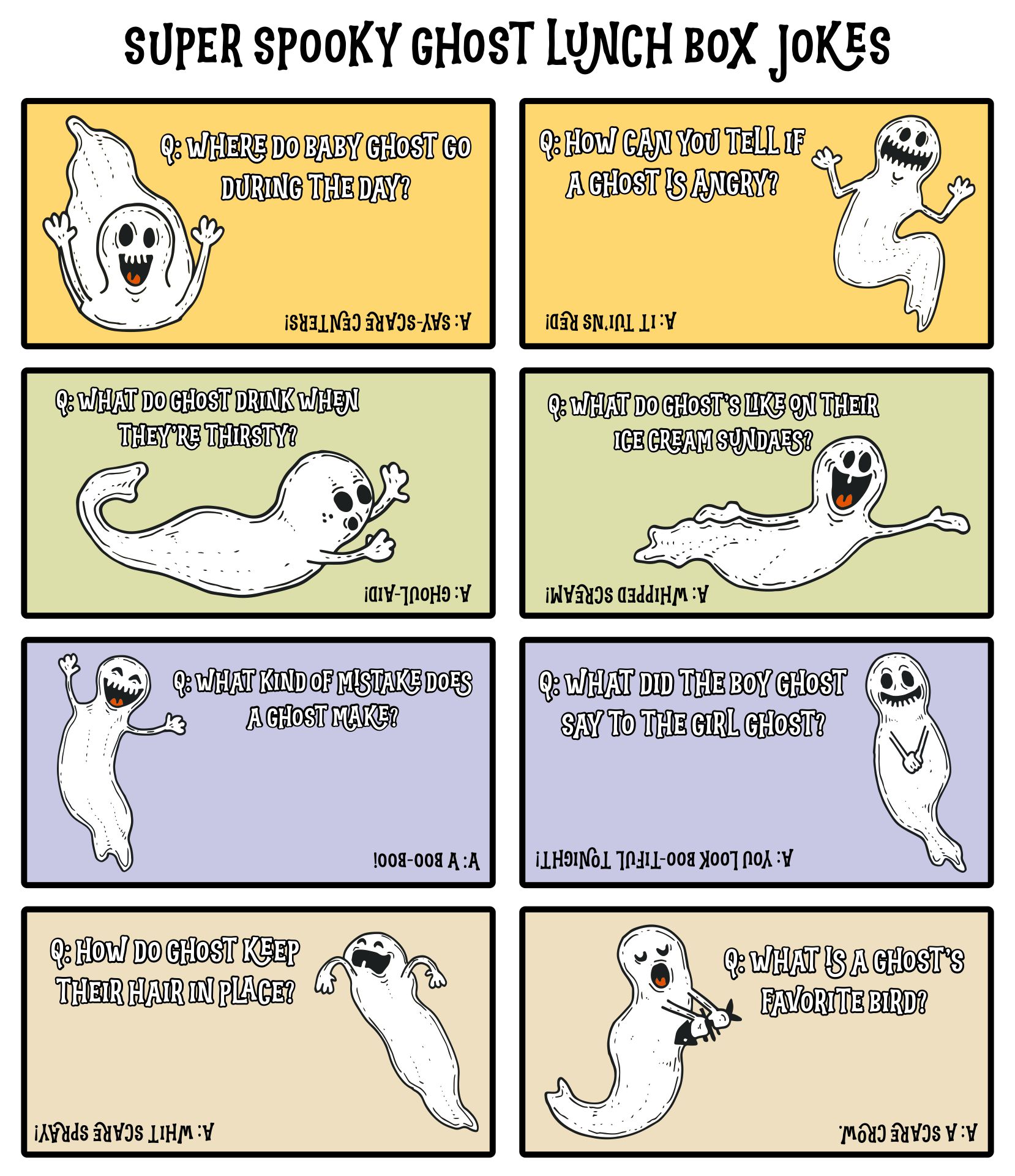 Printable Super Spooky Ghost Lunch Box Jokes For Kids