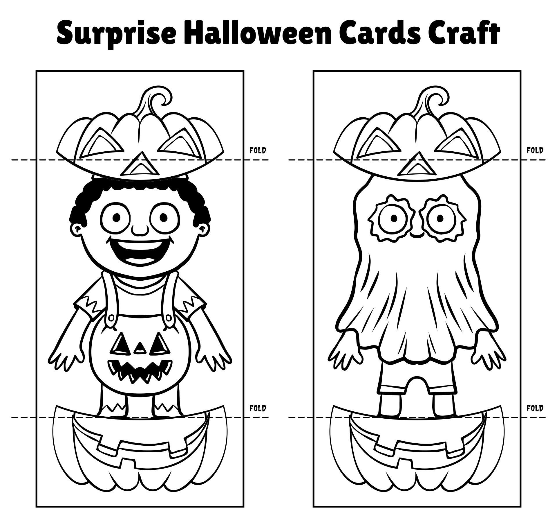 Printable Surprise Halloween Cards Craft