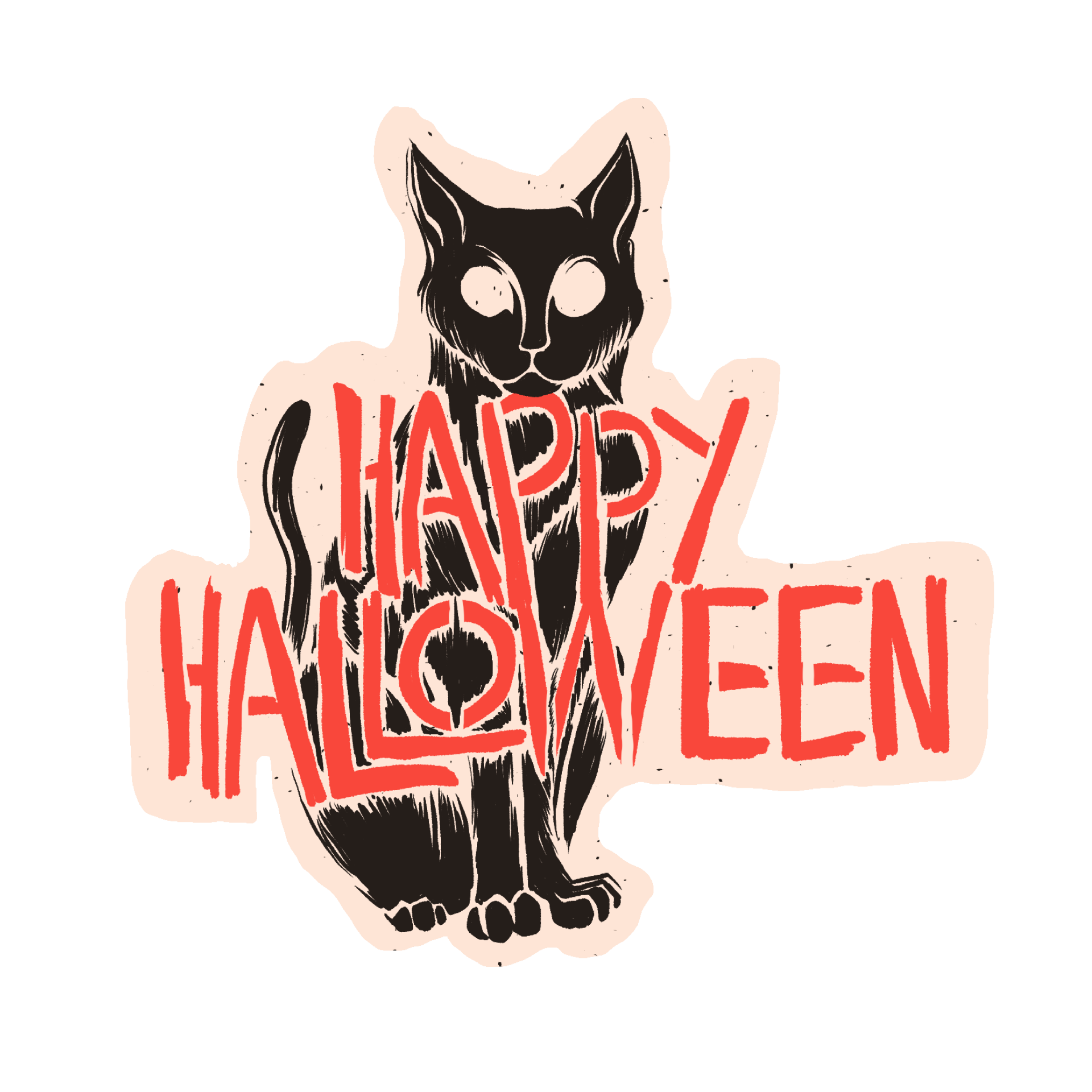 Printable Vintage Halloween Black Cat Banner Retro Beistle