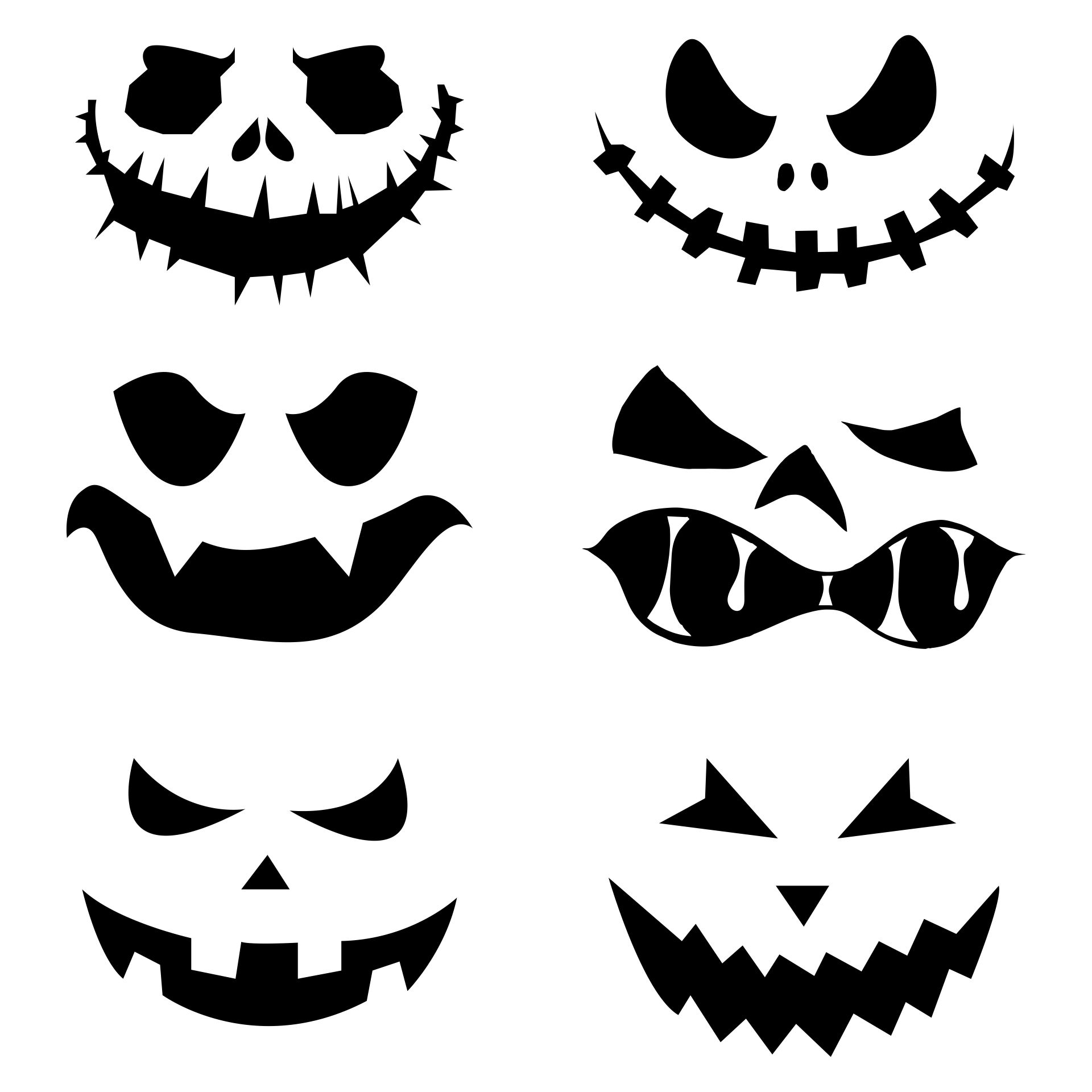 Scary Pumpkin Carving Pattern Angry Jack-o-lantern Printable
