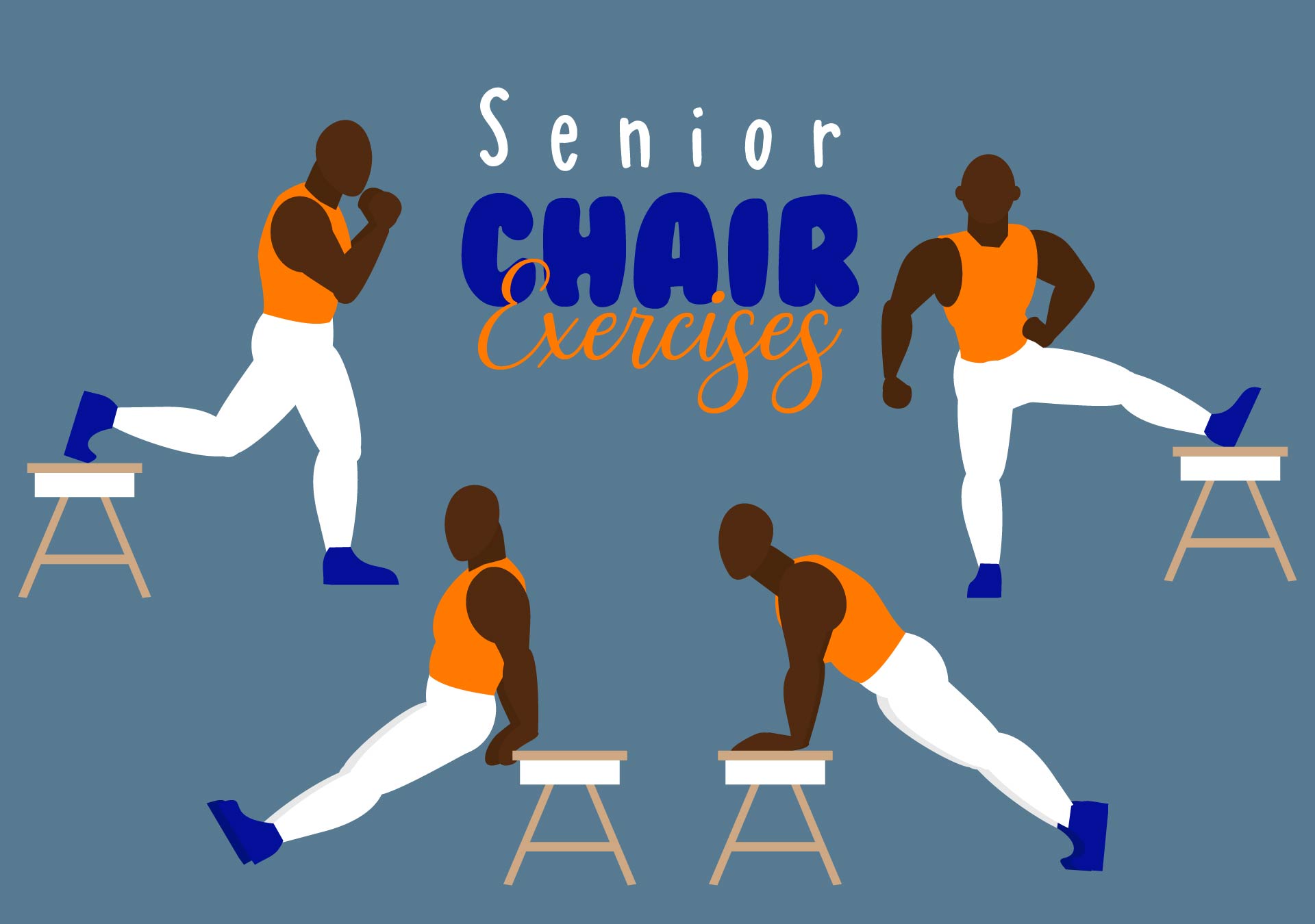 Seniors Chair Yoga Fitness Exercises Printable