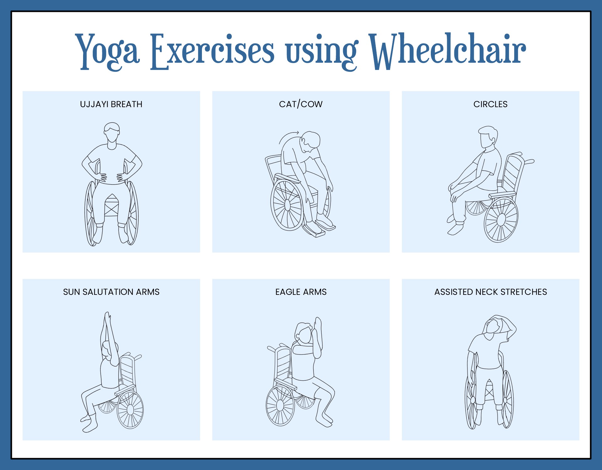 Seniors Wheelchair Yoga Poses Printable Chair Yoga Exercises