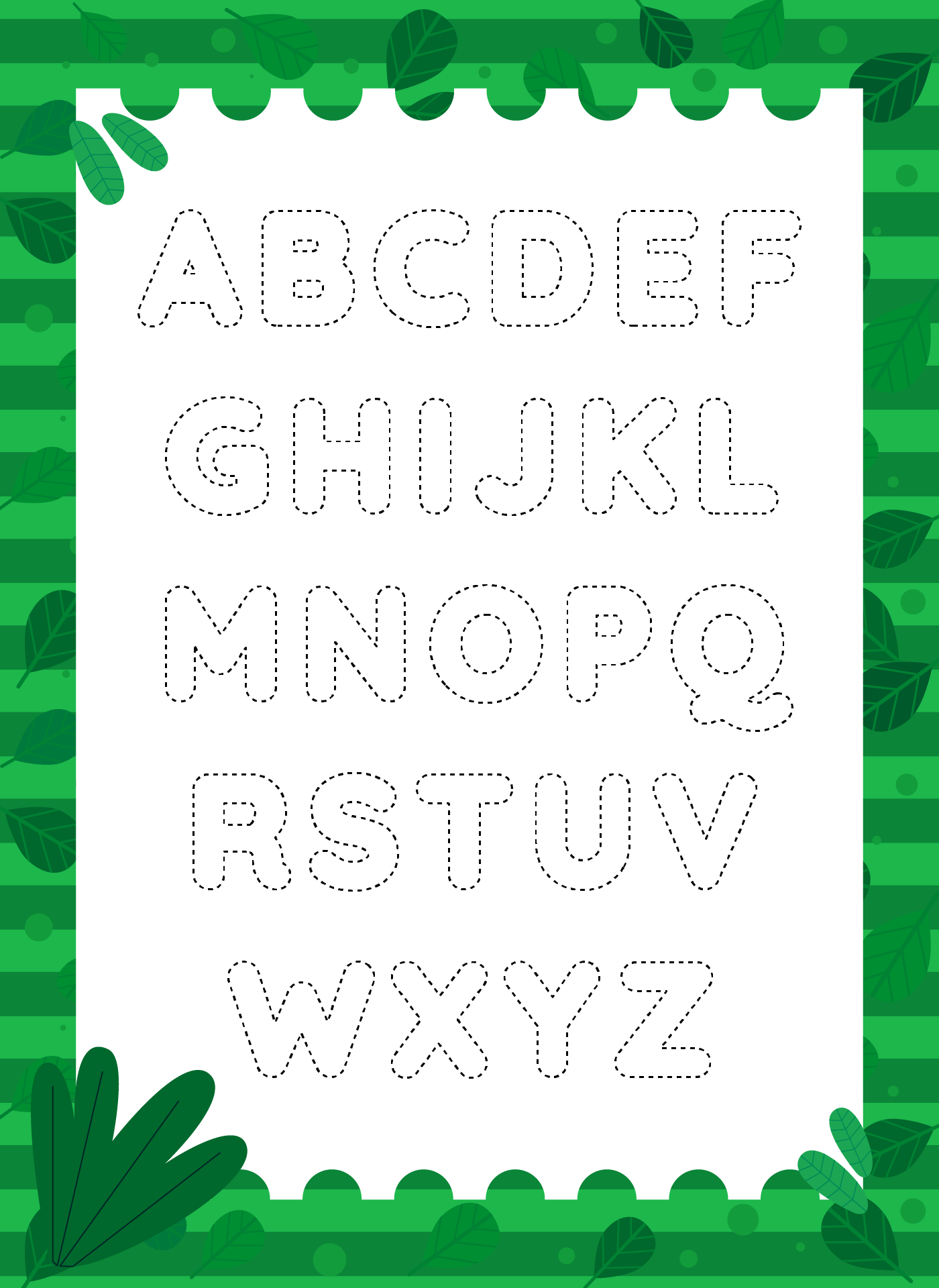 Tracing Uppercase Bubble Alphabet Letters Printable