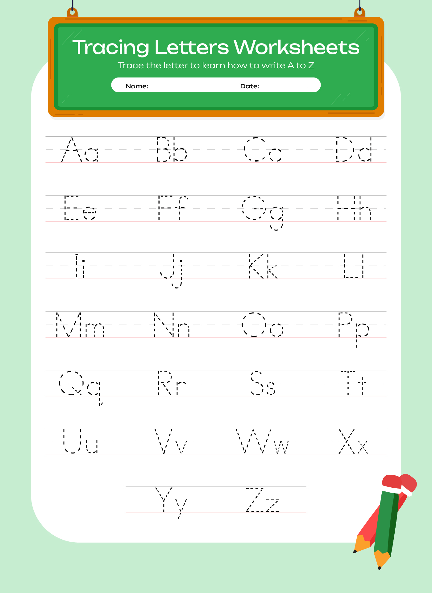 Uppercase And Lowercase Letter Tracing Worksheets Printables