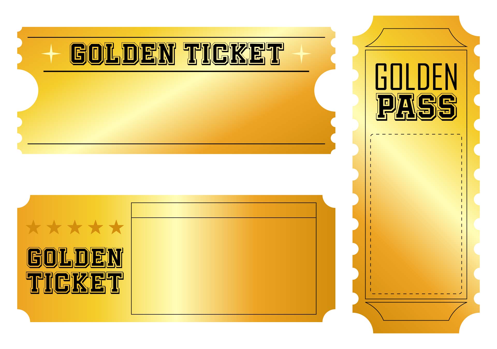 Blank Golden Ticket Template