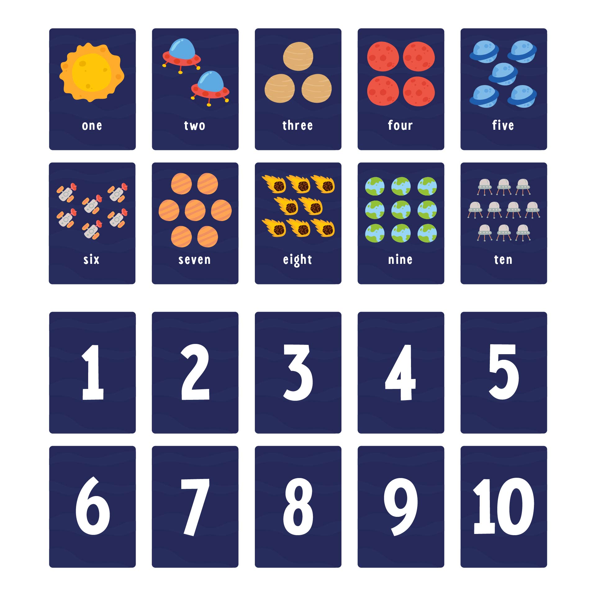 Printable Educational Number Matching Cards