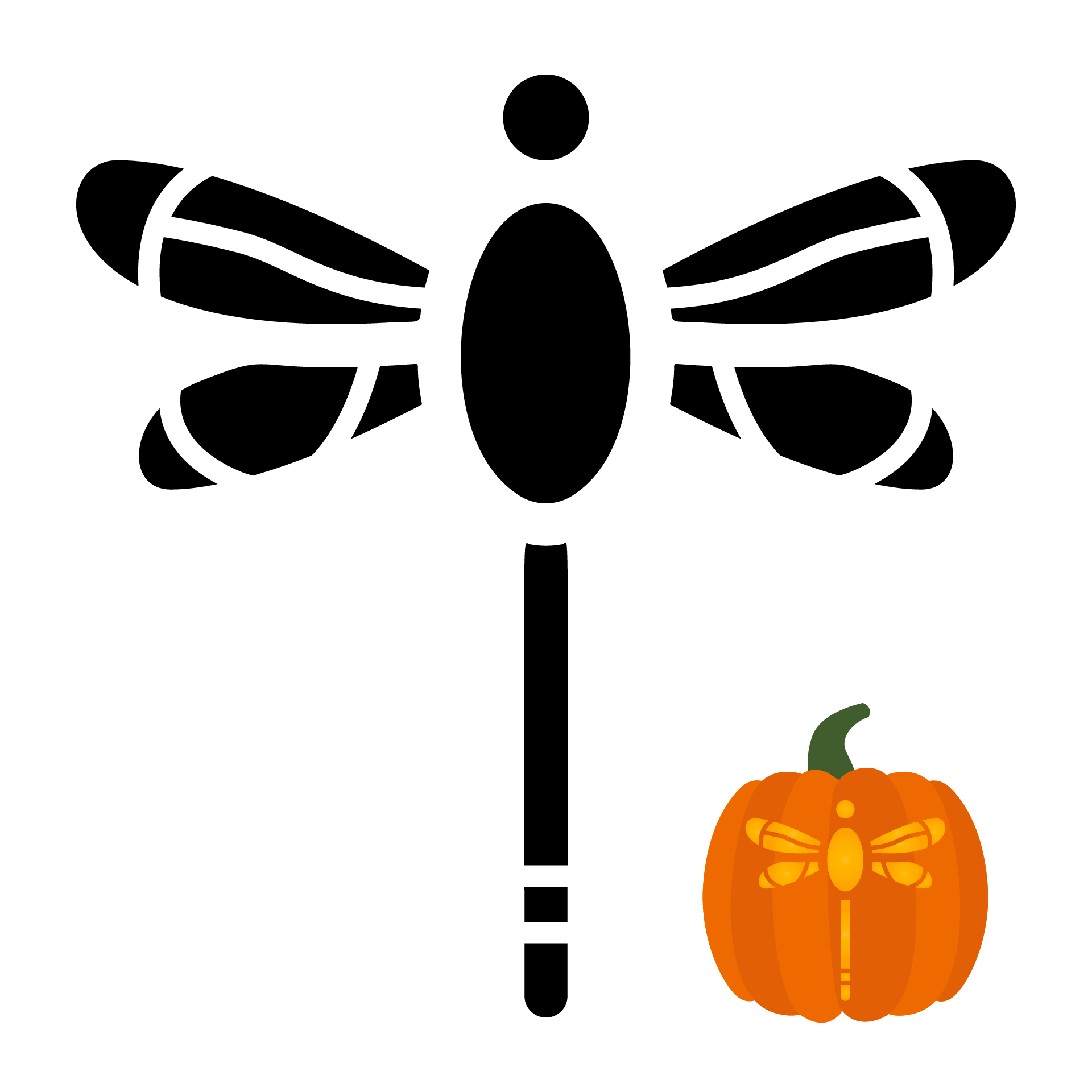 Printable Pumpkin Carving Dragonfly Pattern