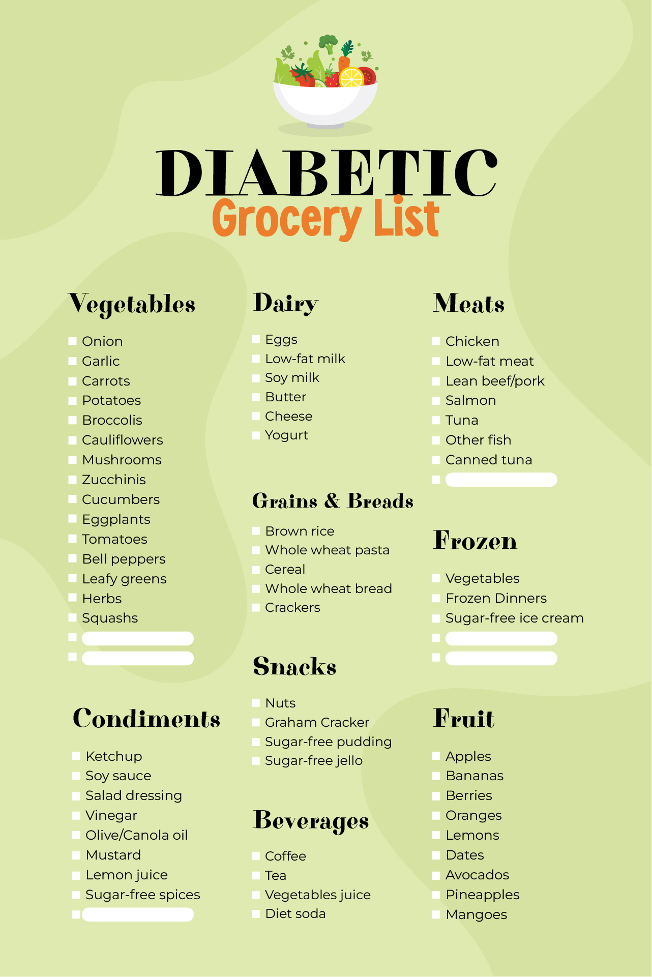 Diabetes-Friendly Grocery Shopping List