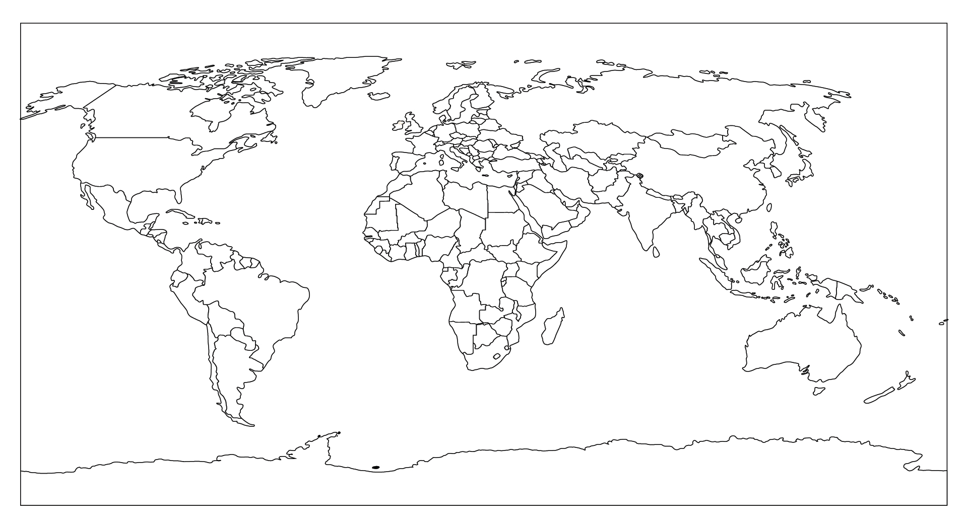 Printable Outline Map Of The World