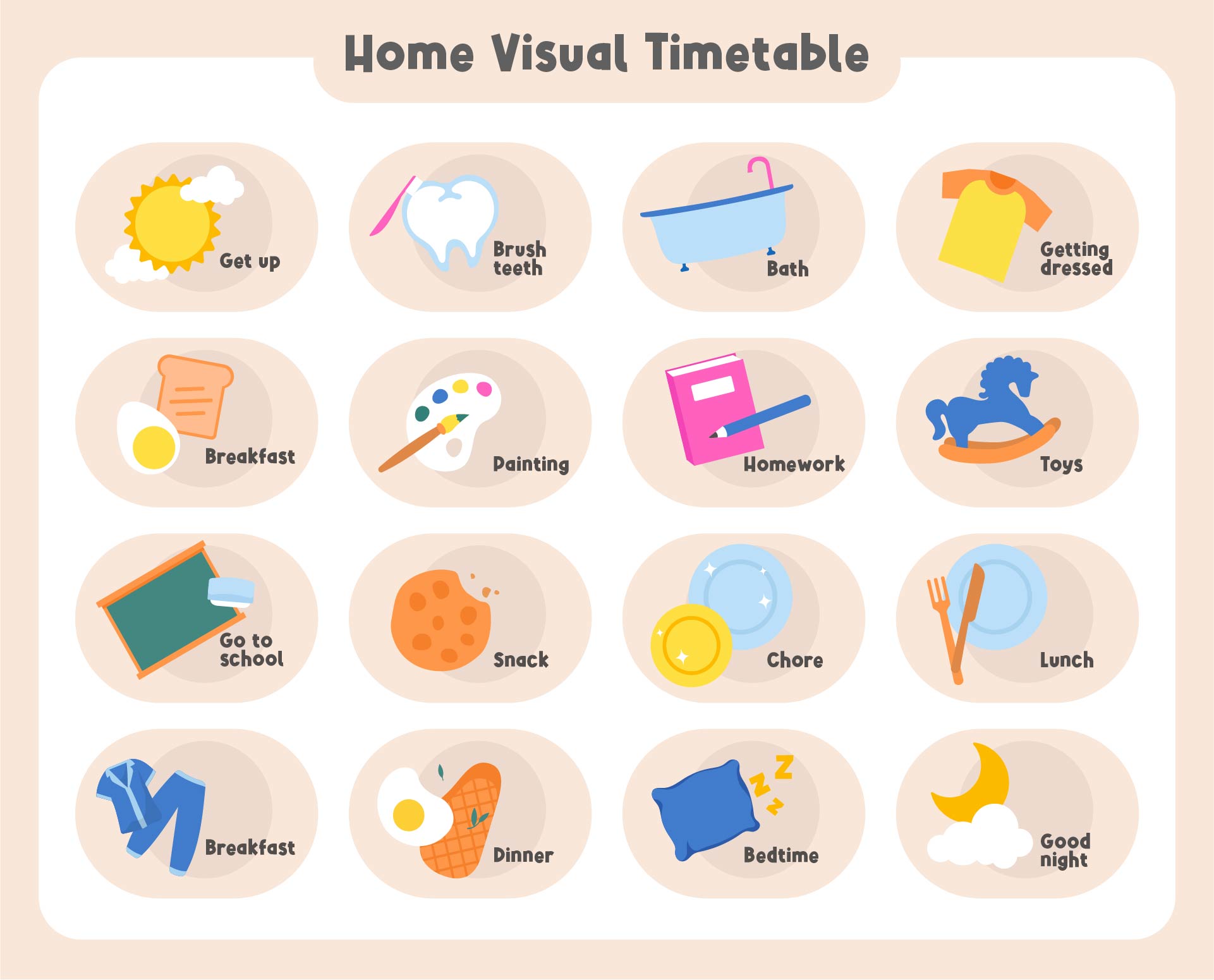 Printable Visual Timetable For Home