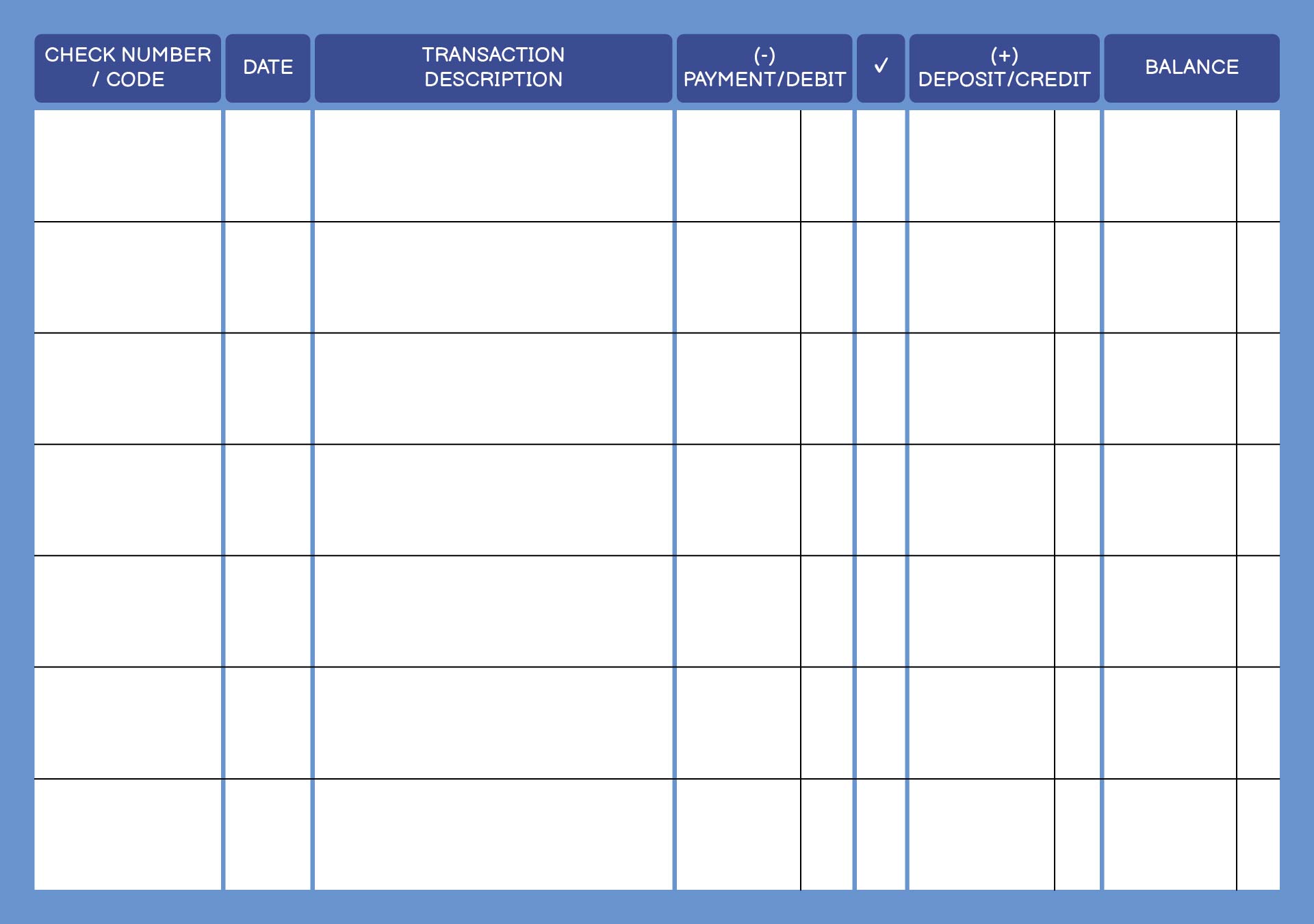 Printable Checkbook Ledger Forms And Templates
