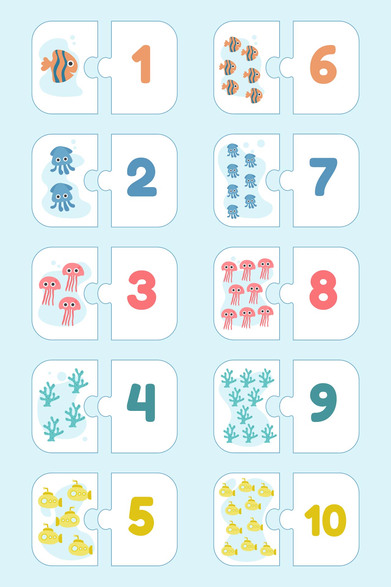 Printable Early Learning Number Match Cards