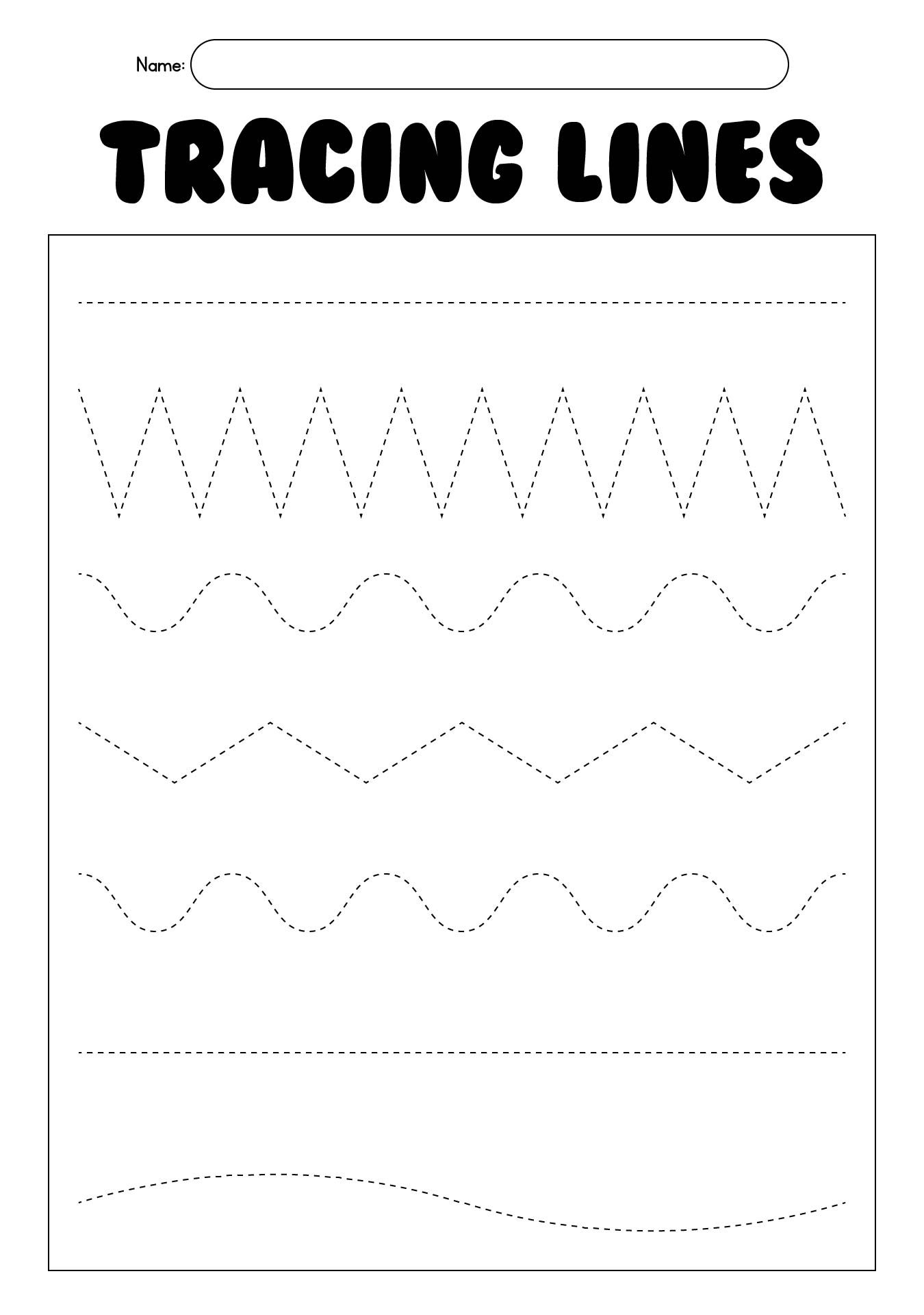 Printable Tracing Lines For Preschoolers