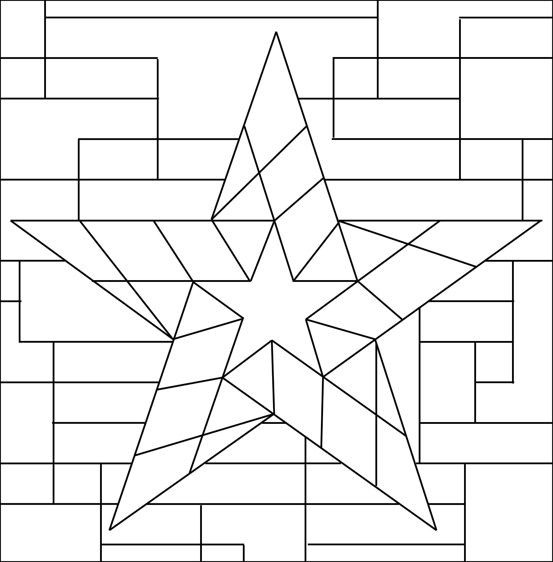 5 Point Star Stained Glass Pattern Printable