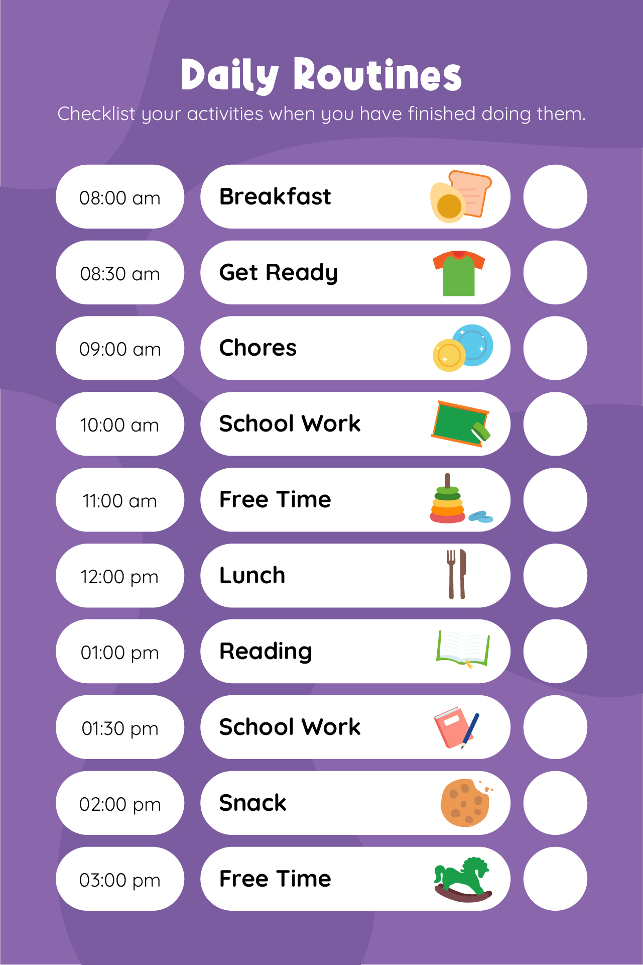 Printable Daily Routines Visual Timetables
