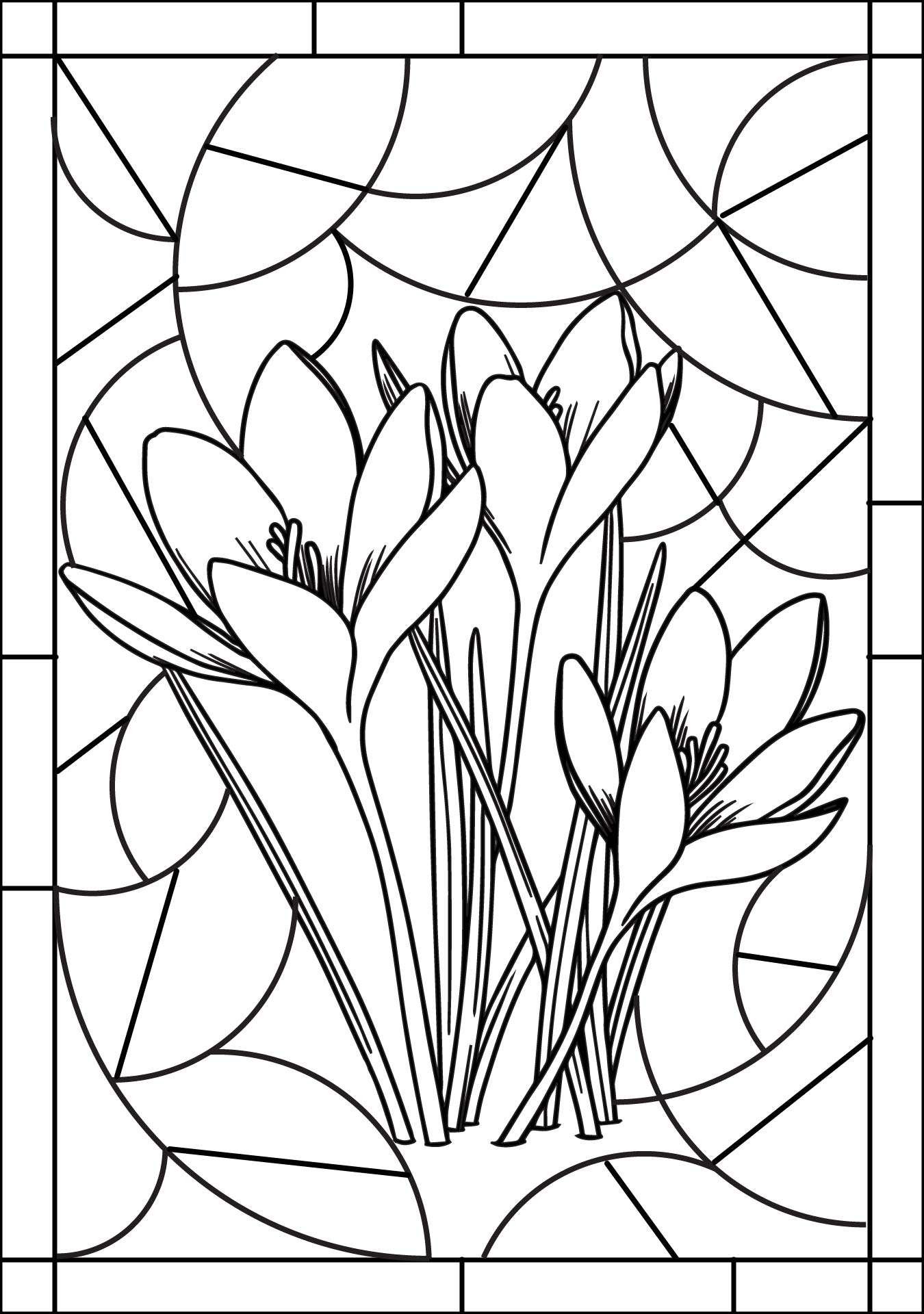 Stained Glass Patterns Coloring Book Printable