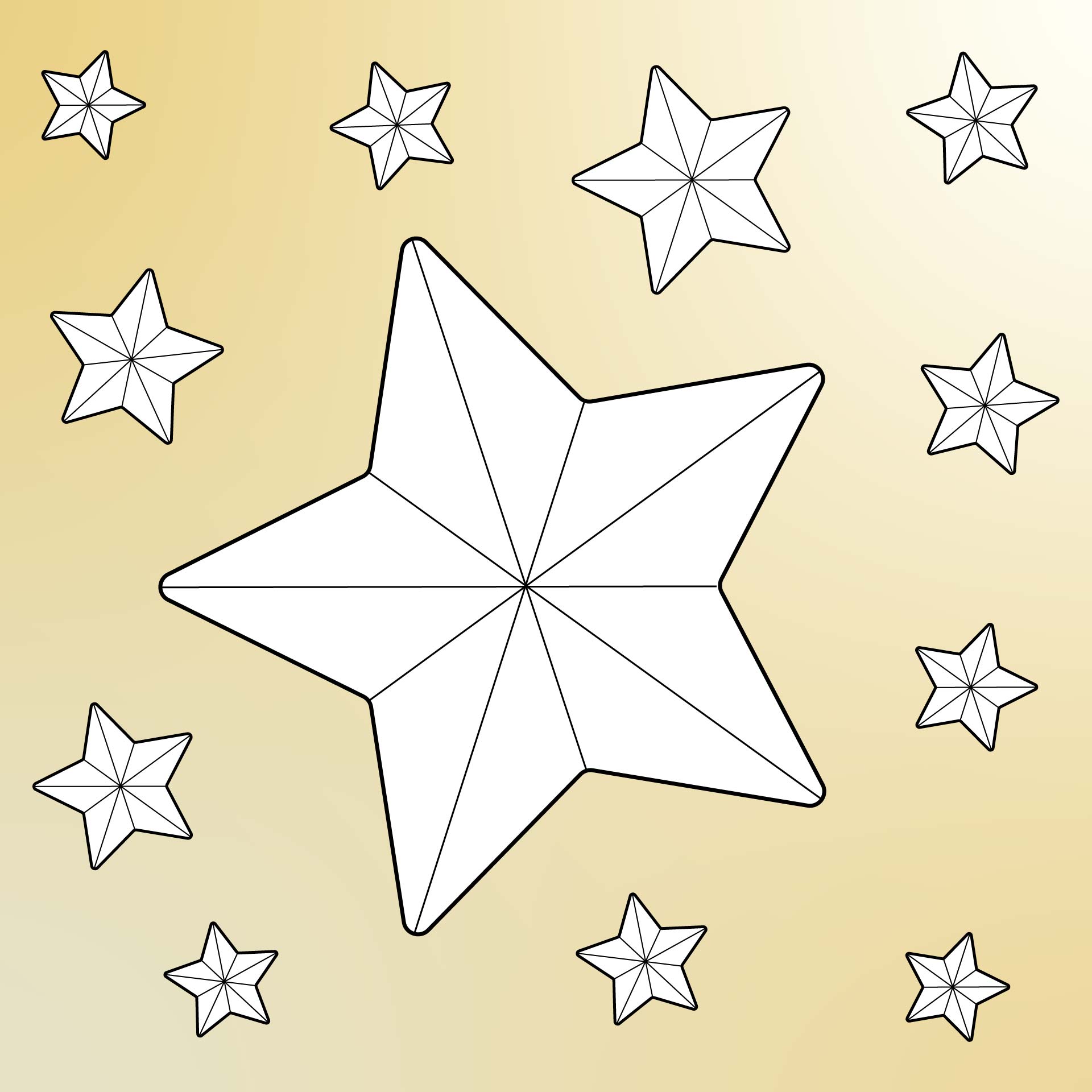 Star Template Of Various Sizes
