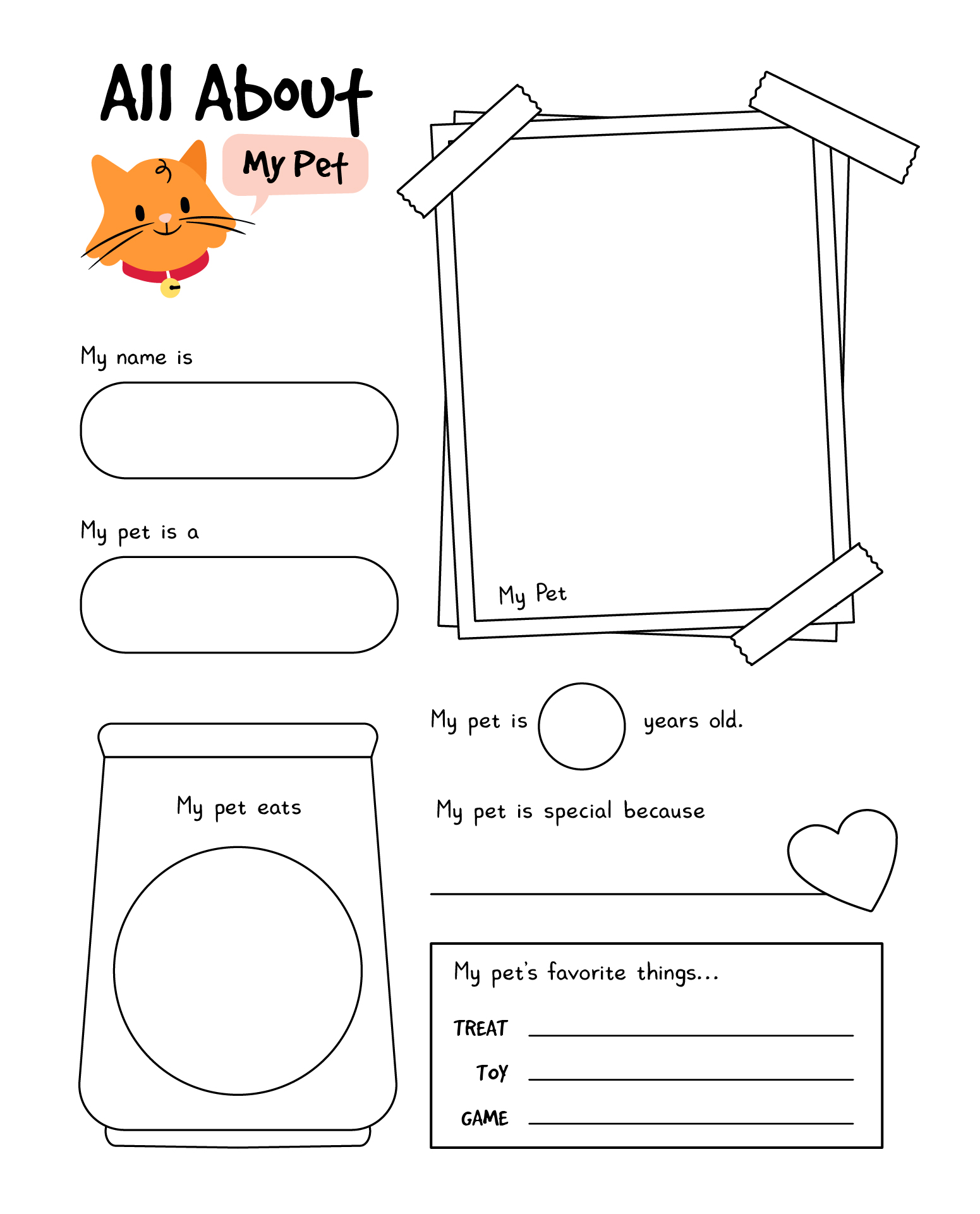 All About My Pet Printable Worksheet