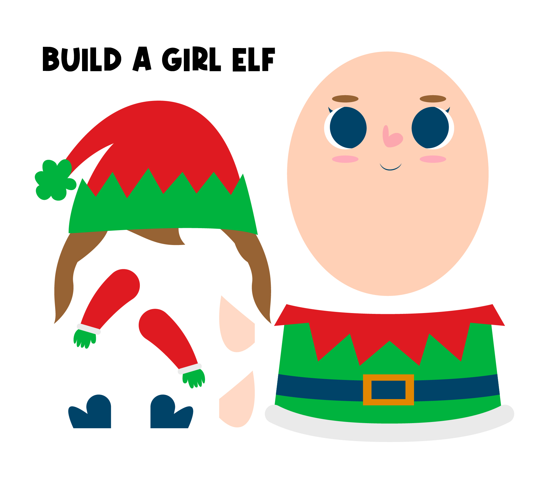 Printable Build A Girl Elf Template