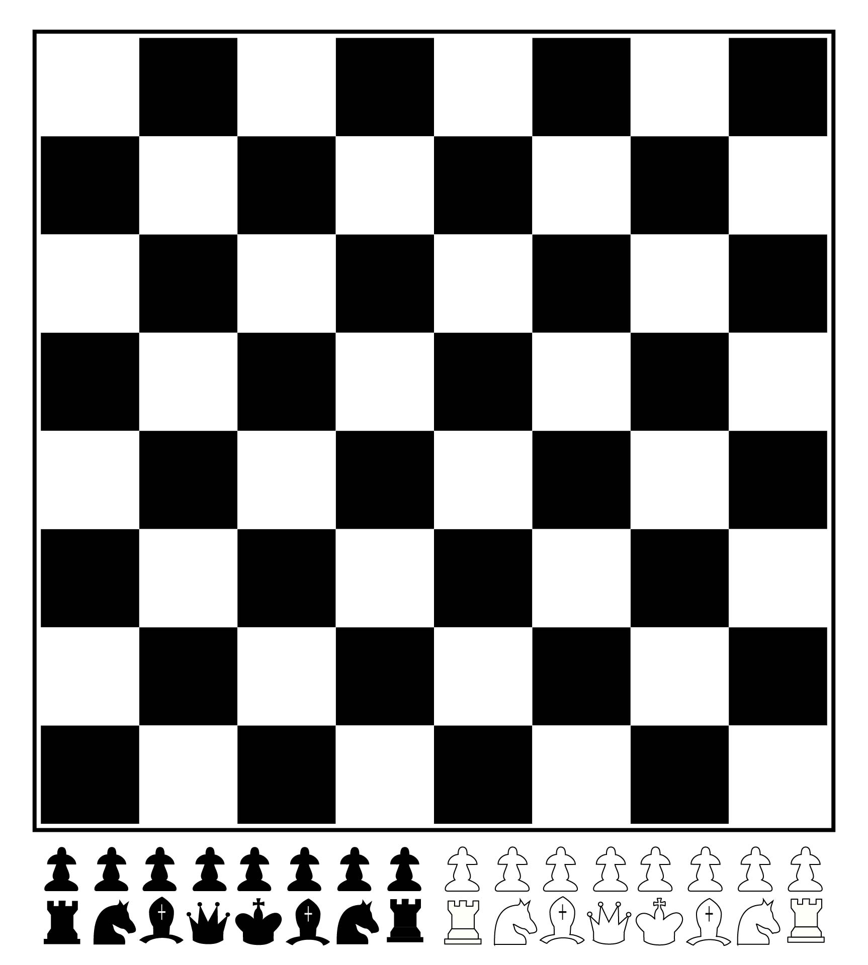 Printable Chess Board Layout Printable