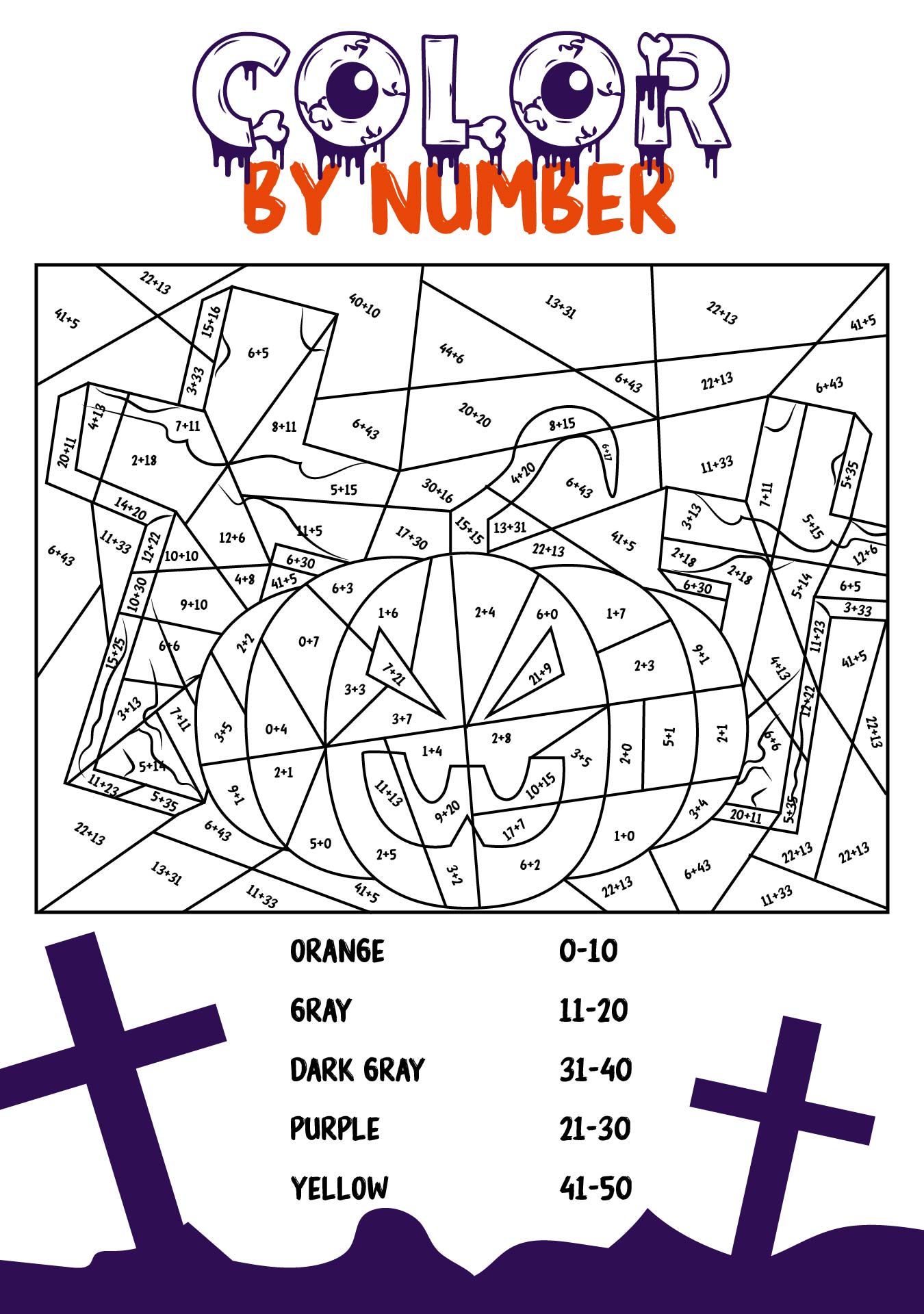 Spooky Halloween Addition Color By Number Pages