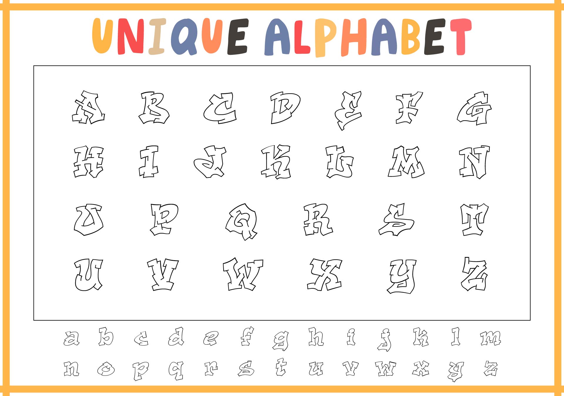 Printable Unique Alphabet Fonts