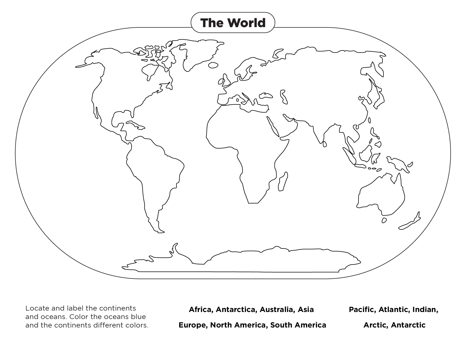Printable World Maps And Activities
