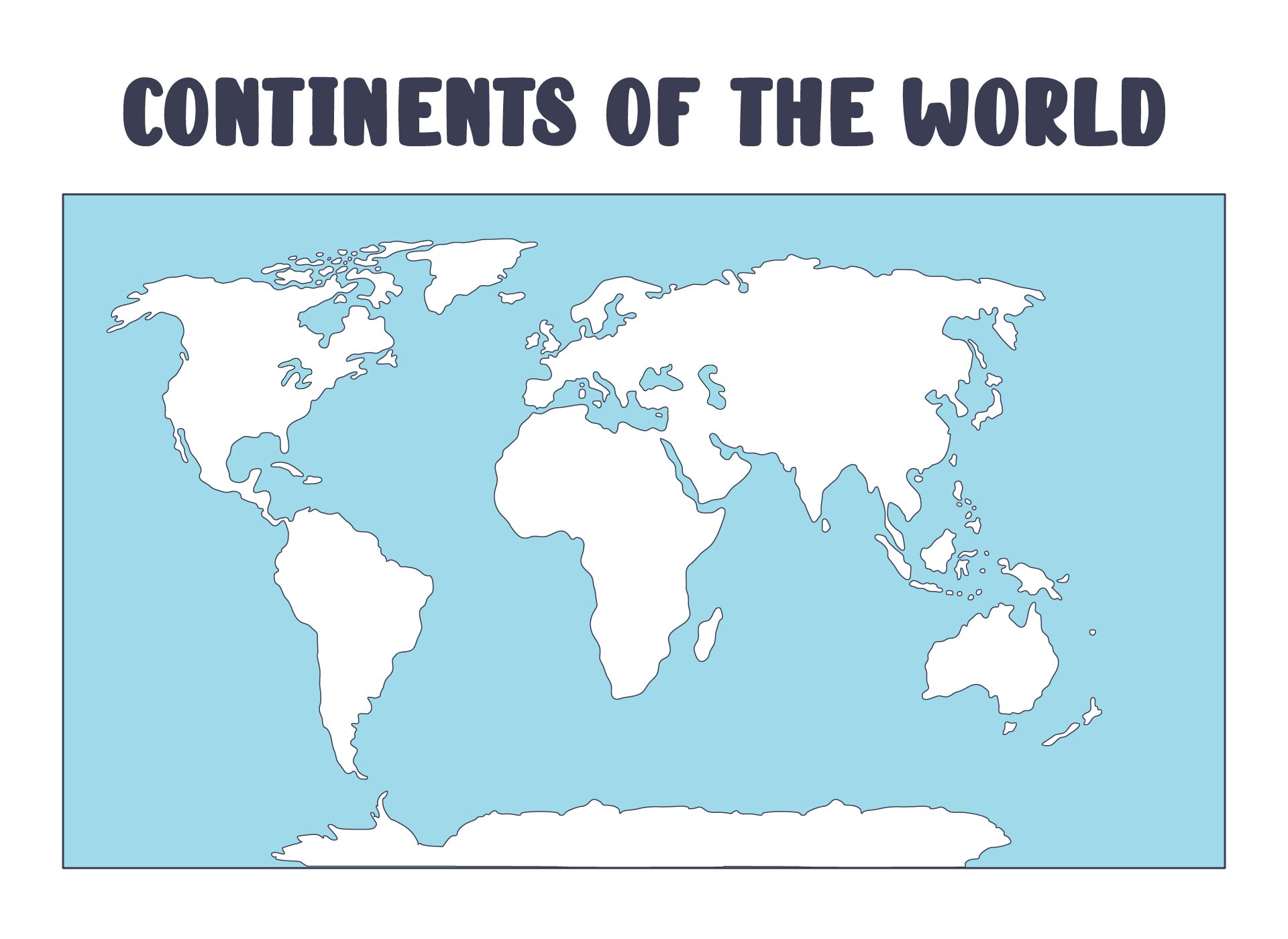 Continents Of The World Blank Map Project Sheet Printable