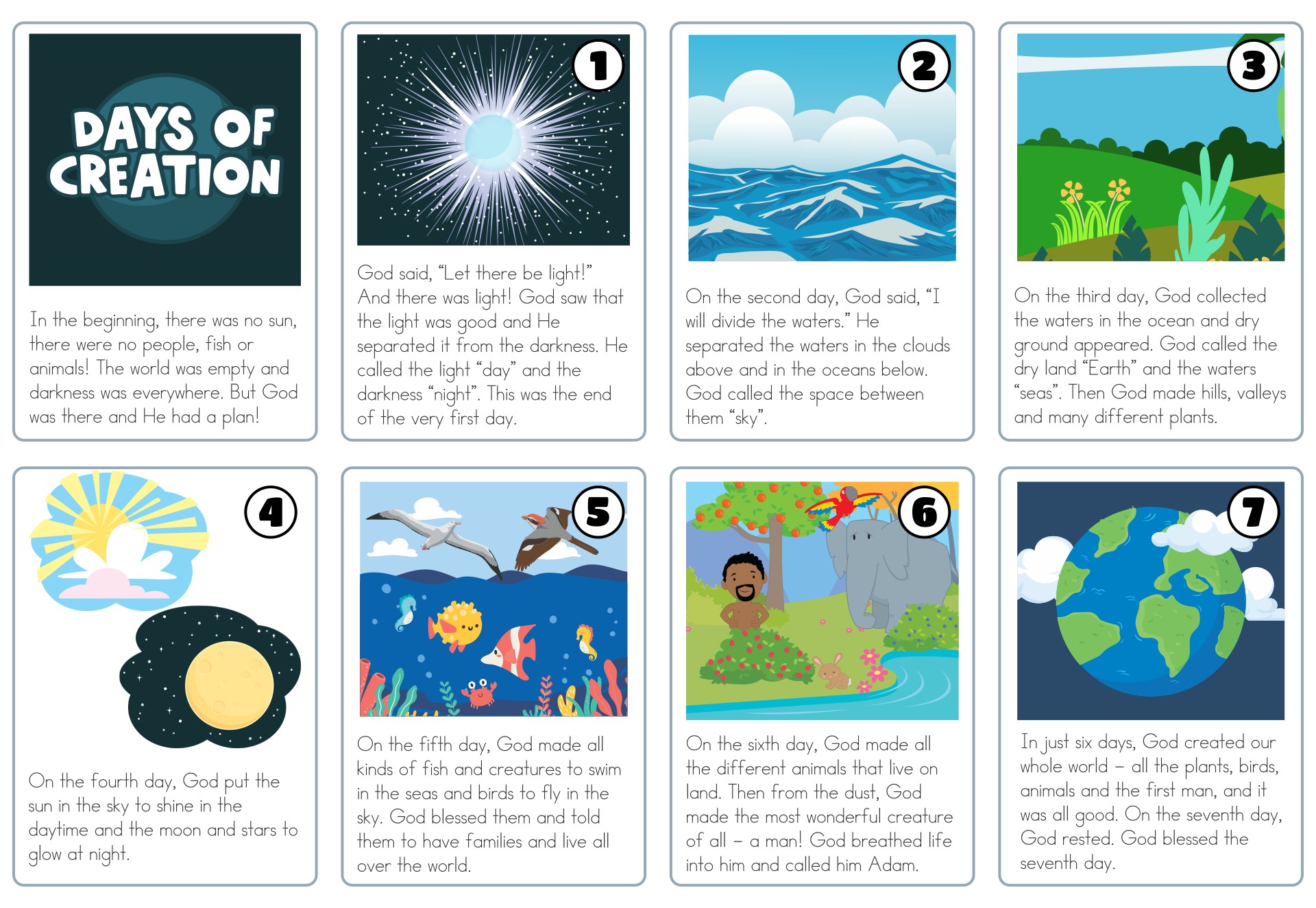 Creation Story Sequencing Cards