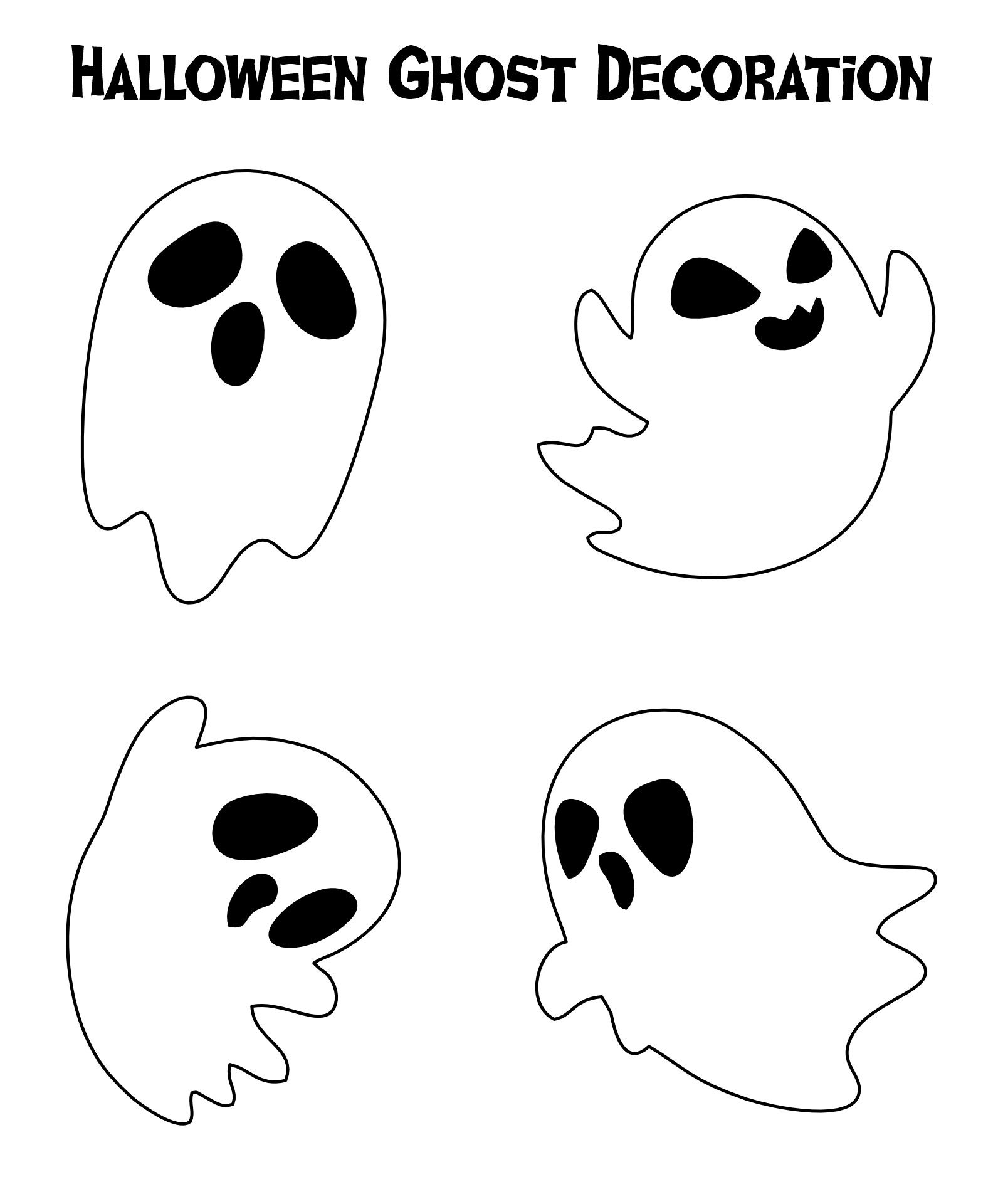 DIY Halloween Ghost Decorations Printable