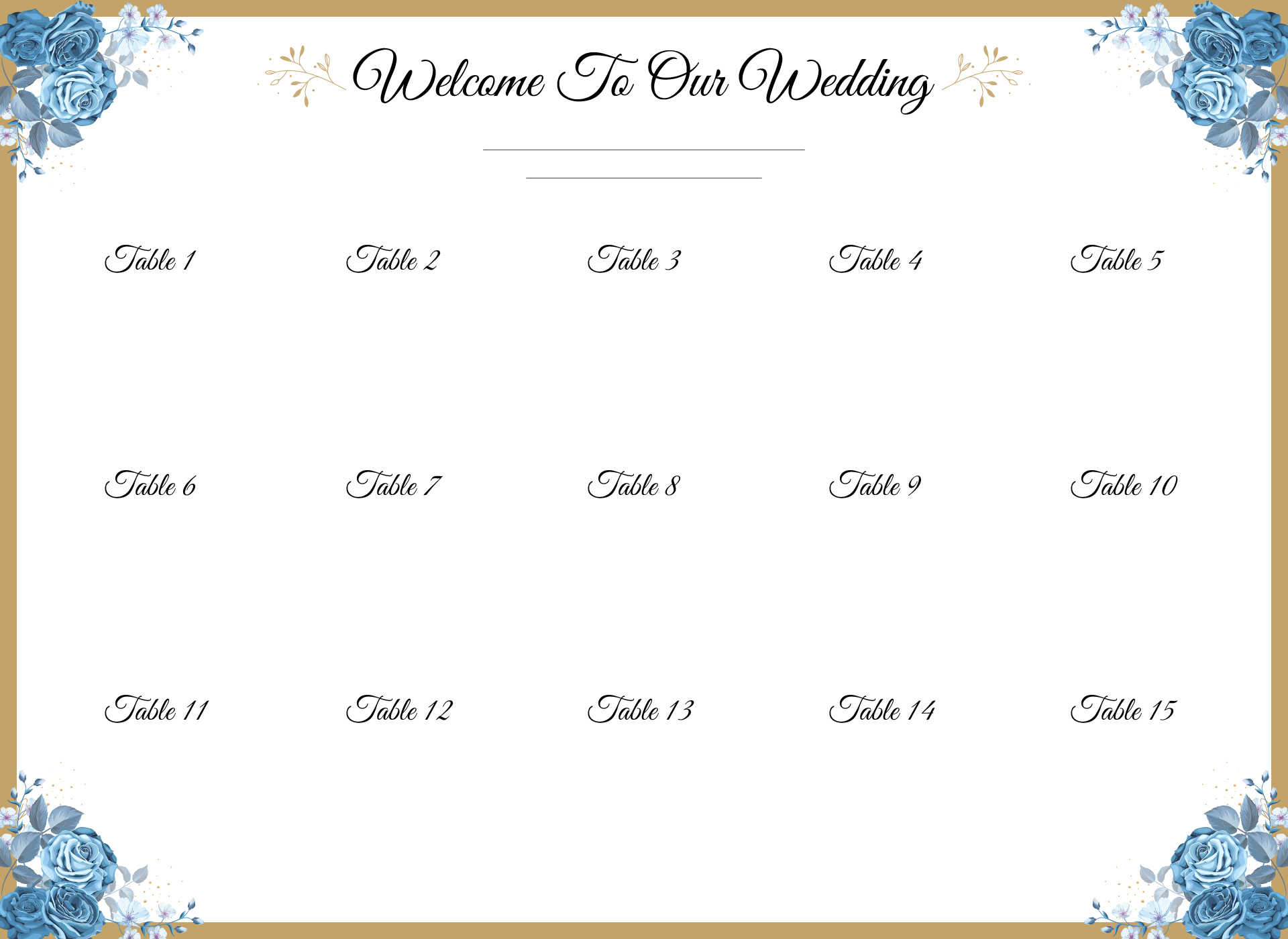 DIY Wedding Seating Chart Template
