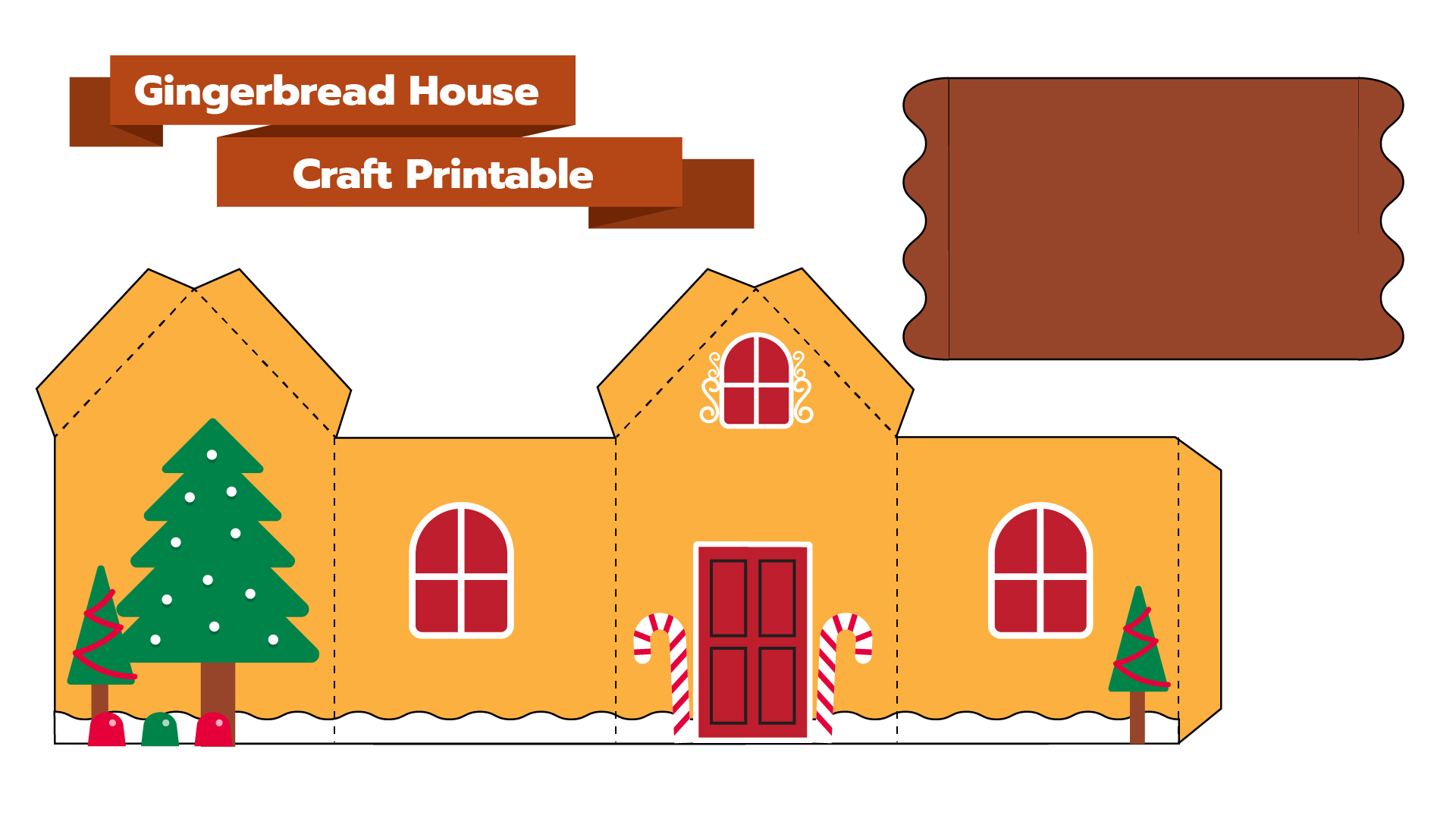 Easy Gingerbread House Crafts For Kids Printable
