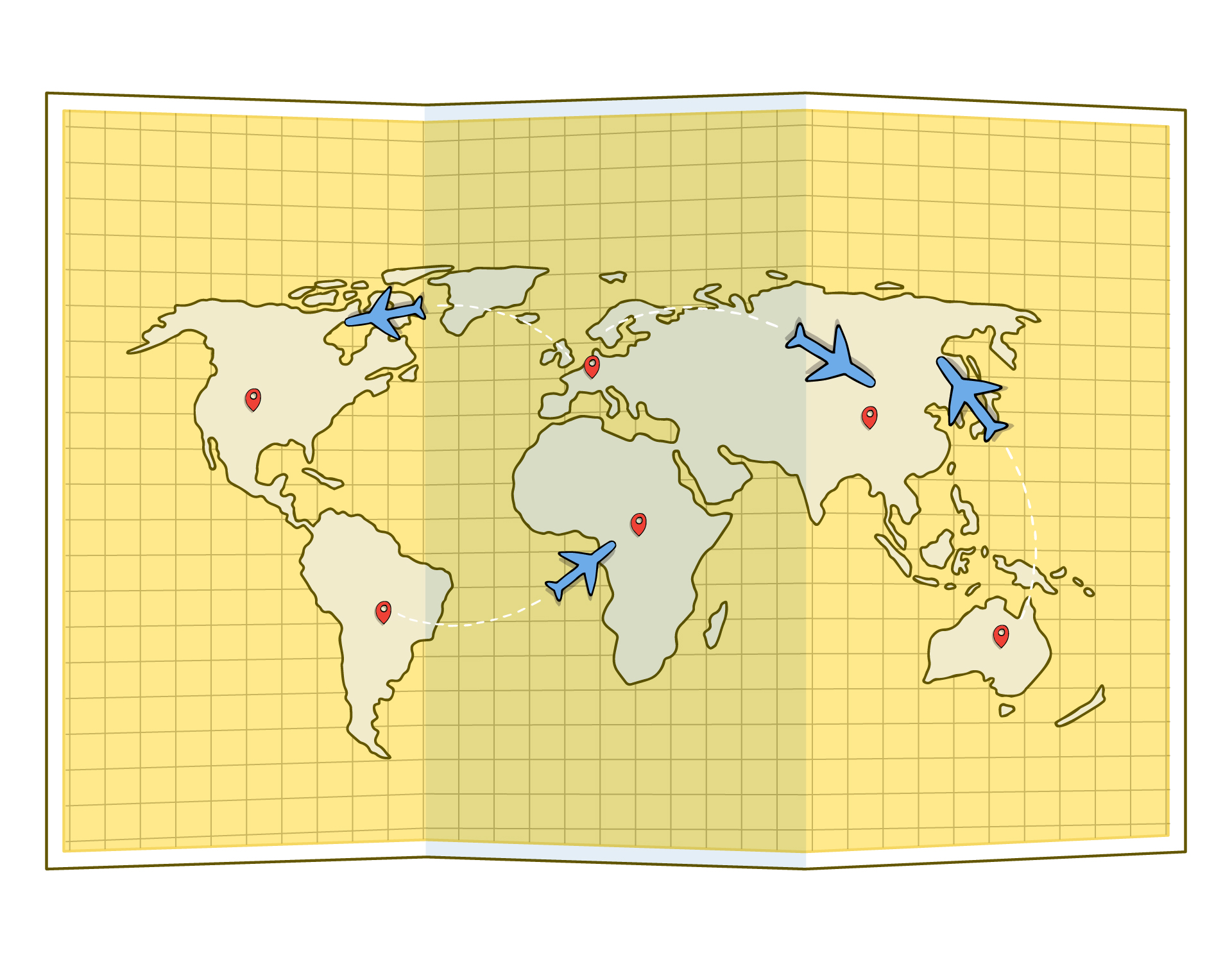 Kids Simple World Map Illustrations Printable