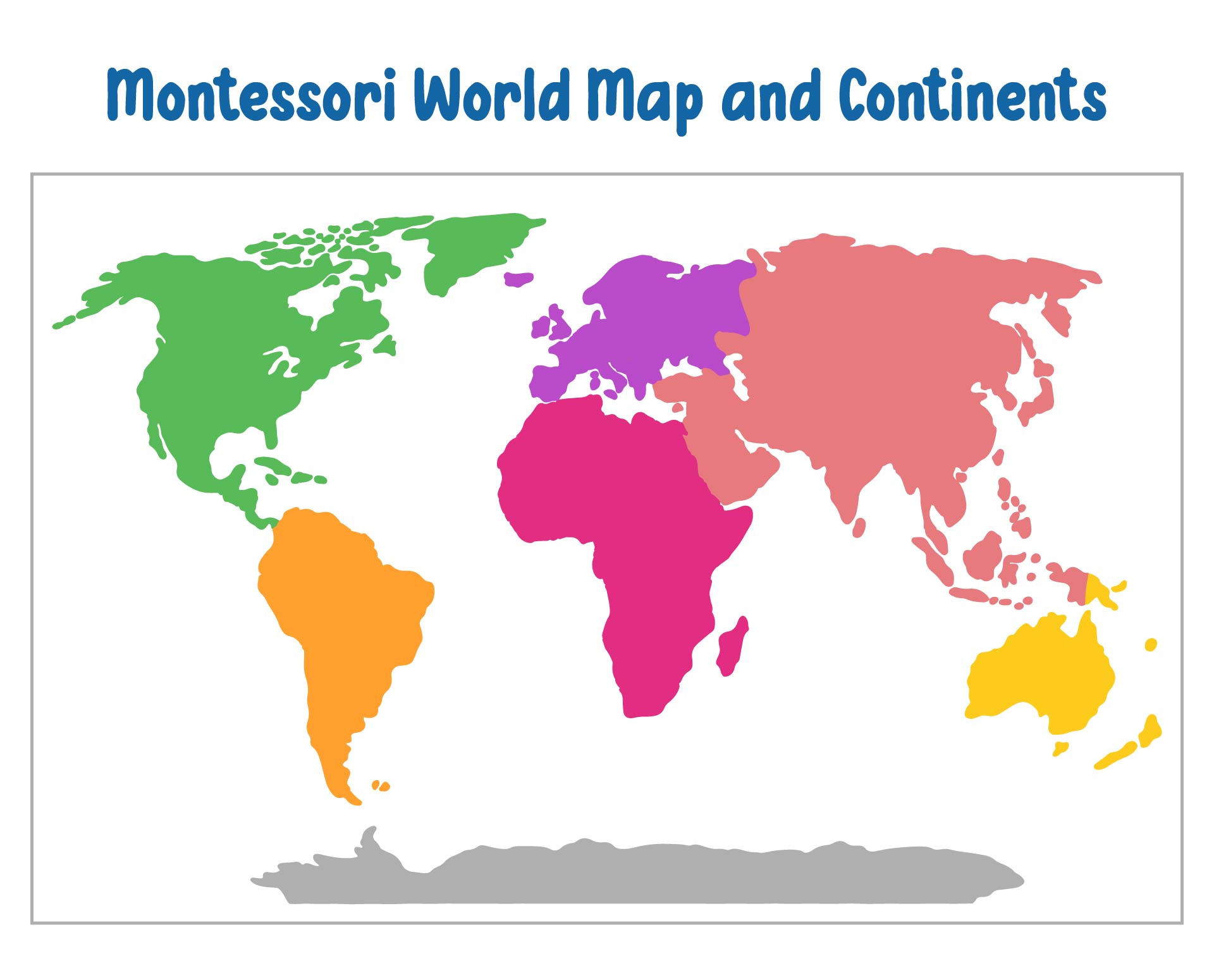 Montessori World Map And Continents Printable