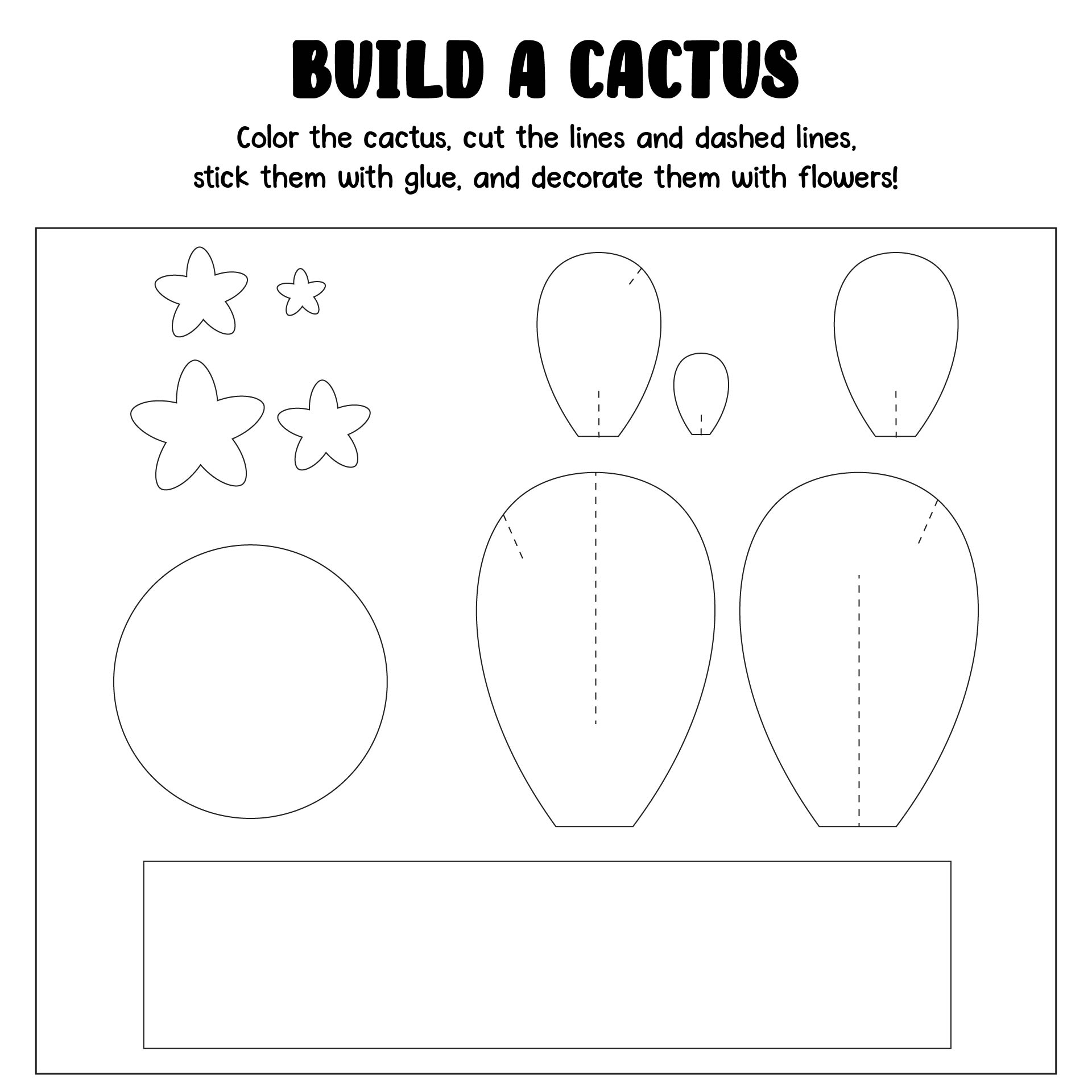 Printable Cactus Craft Template