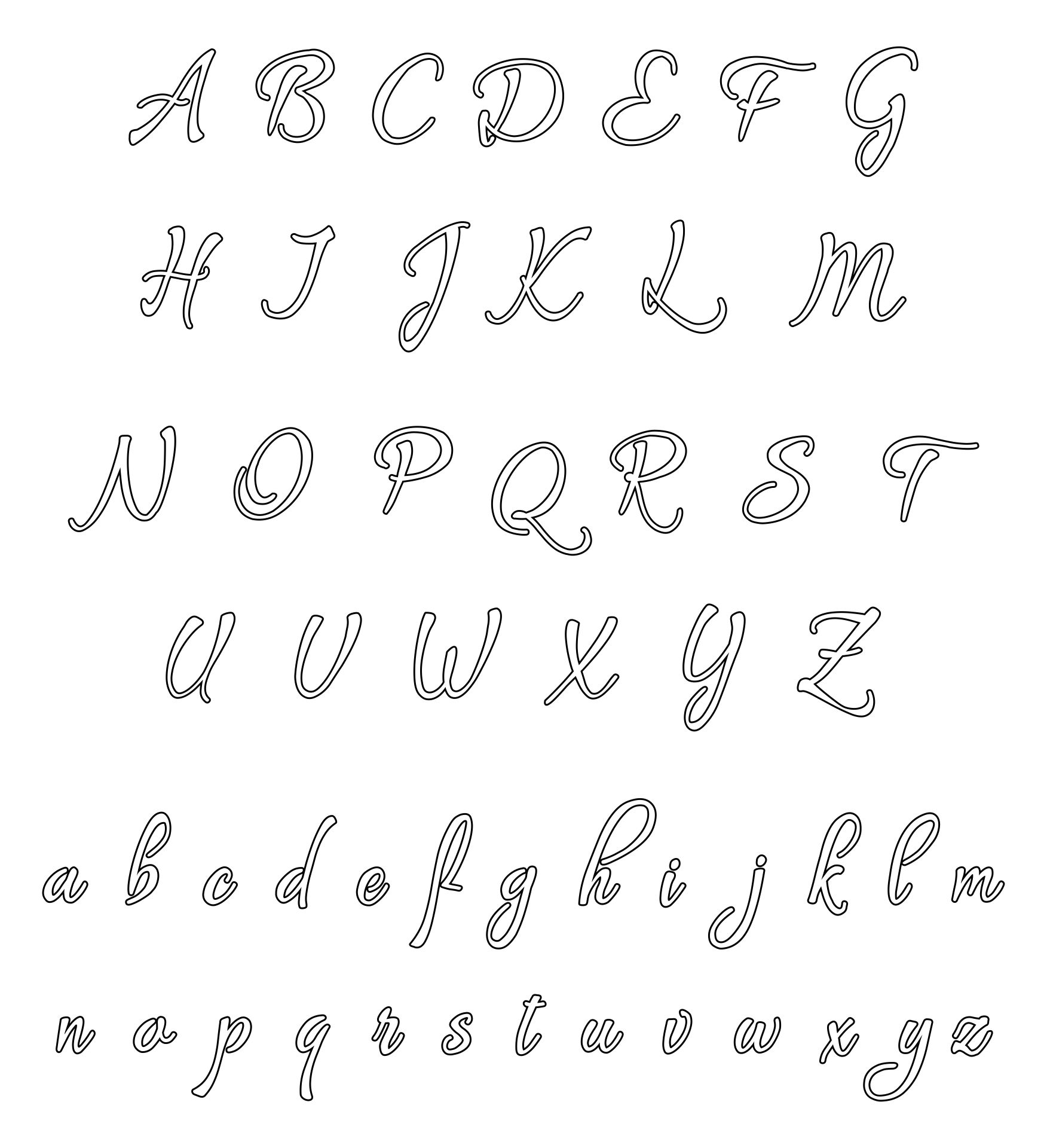 Printable Cut Out Cursive Letter Stencils