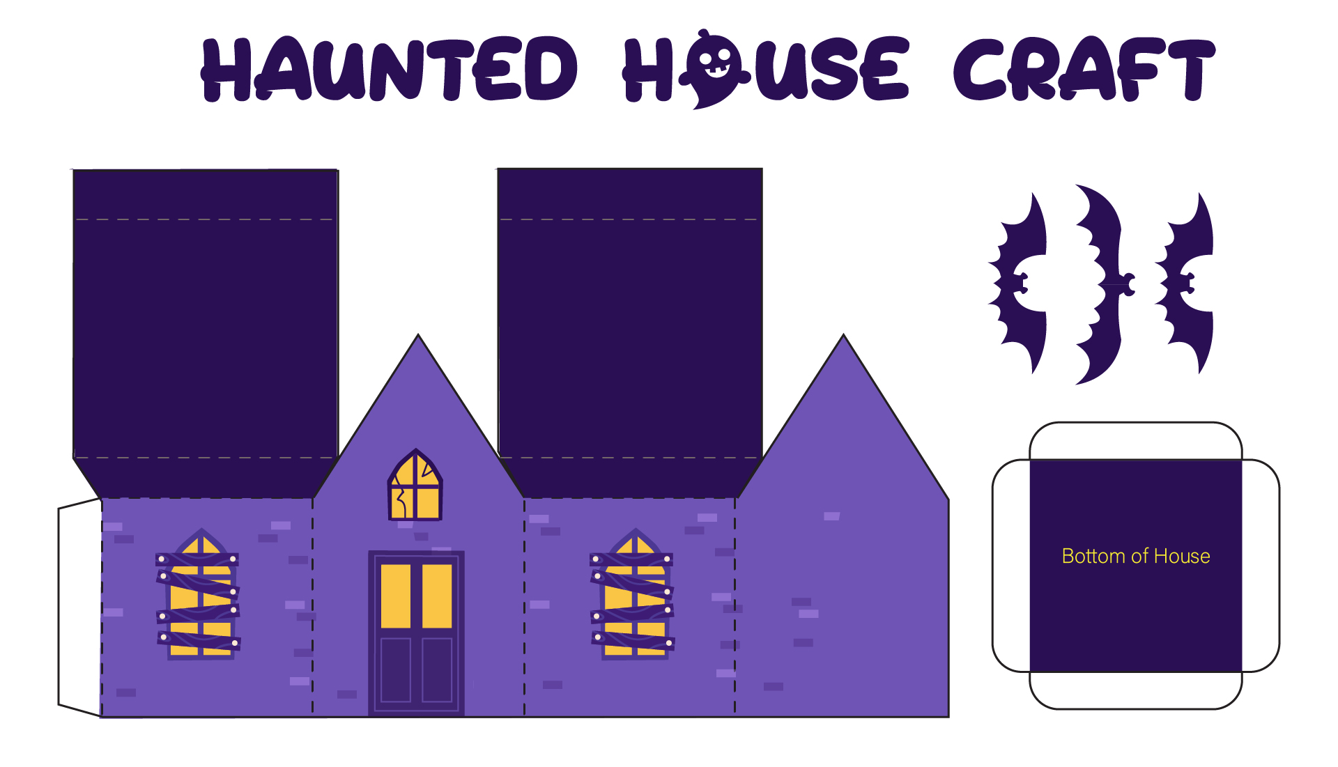 Printable Haunted House Craft For Halloween